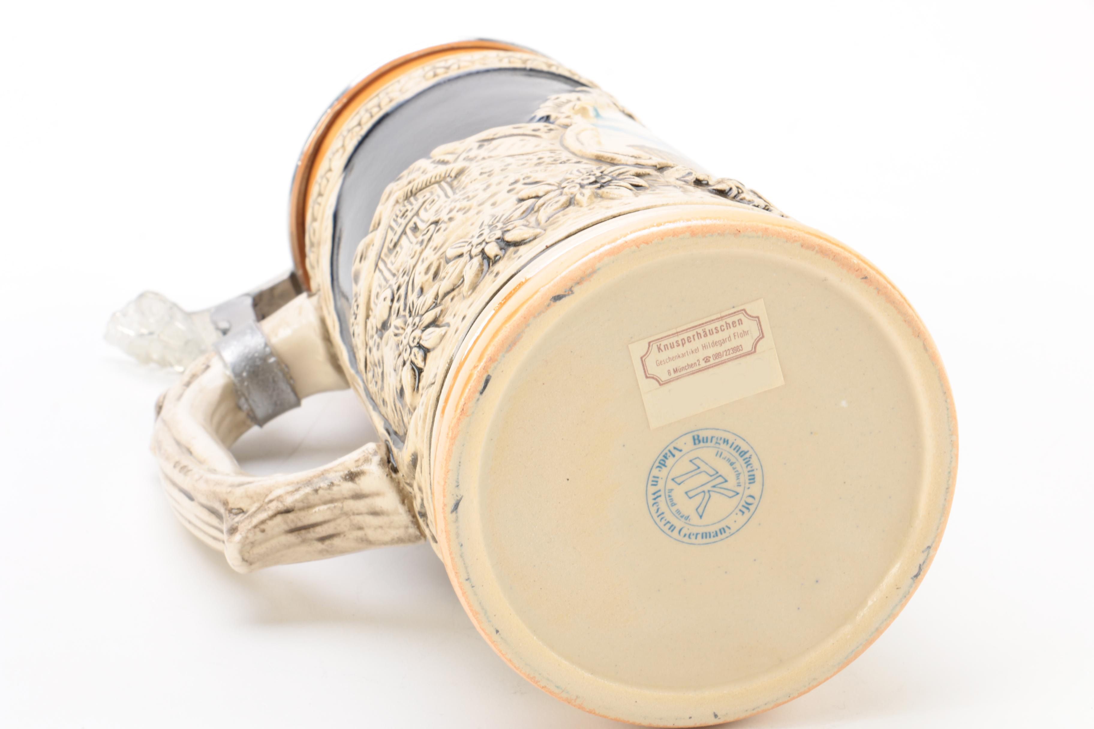 Vintage Theo Kuhn Munich Themed Stoneware Stein