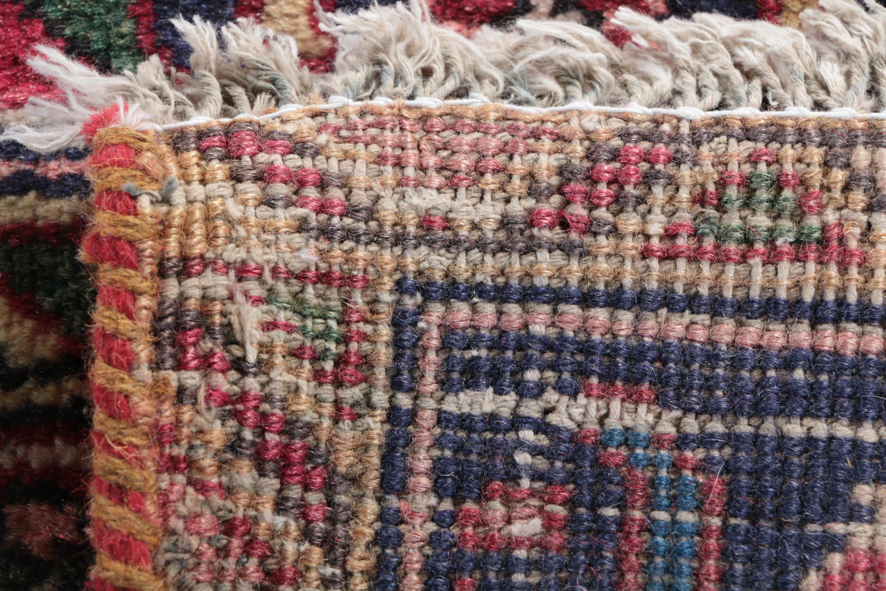 Vintage Hand-Knotted Persian Karaja Wool Area Rug