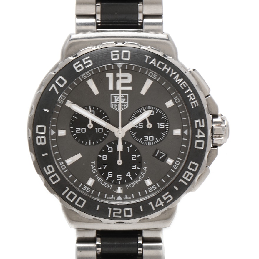 TAG Heuer Formula 1 Chronograph Ceramic and Steel Anthracite Quartz Wristwatch