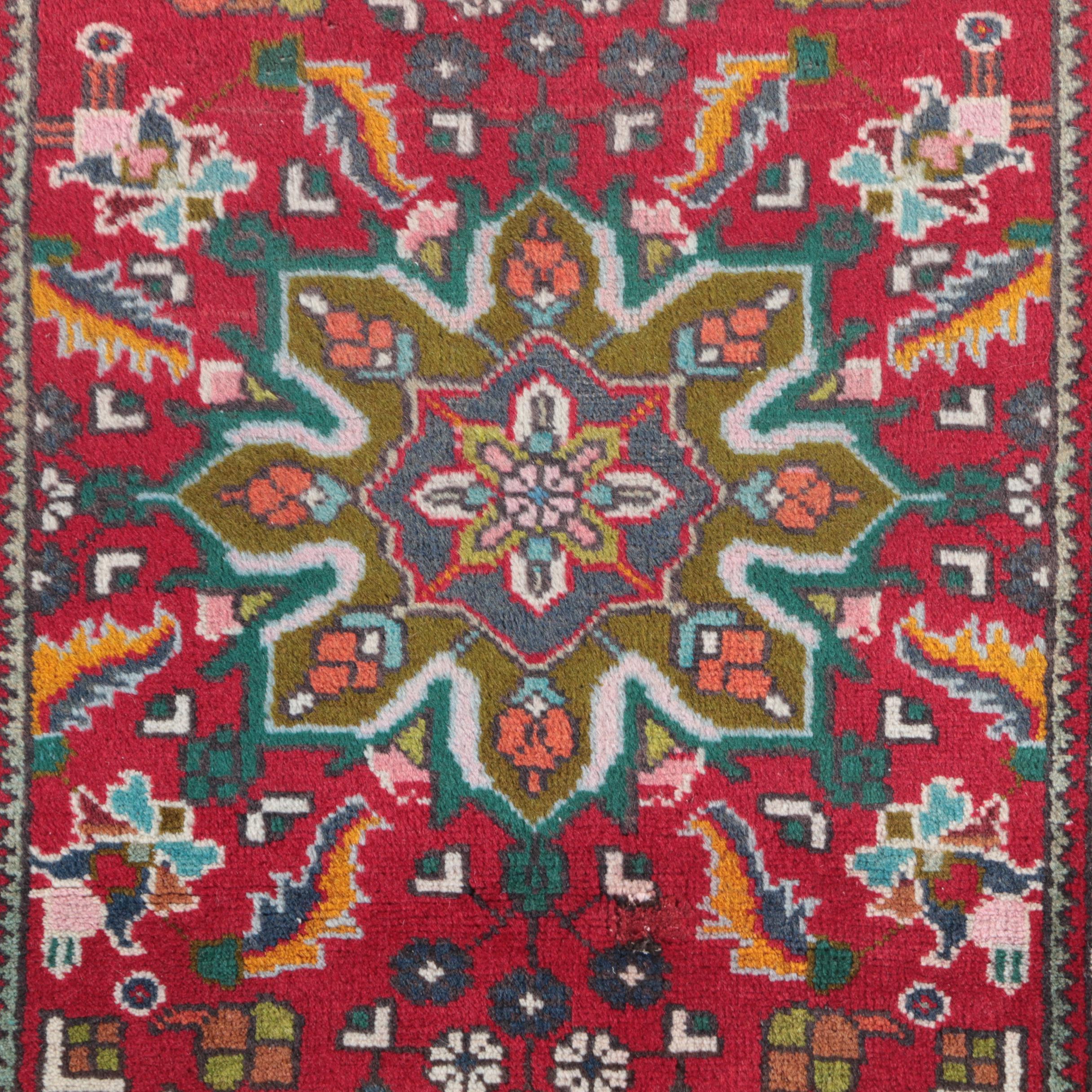 Hand-Knotted Wool Persian Village Carpet Runner