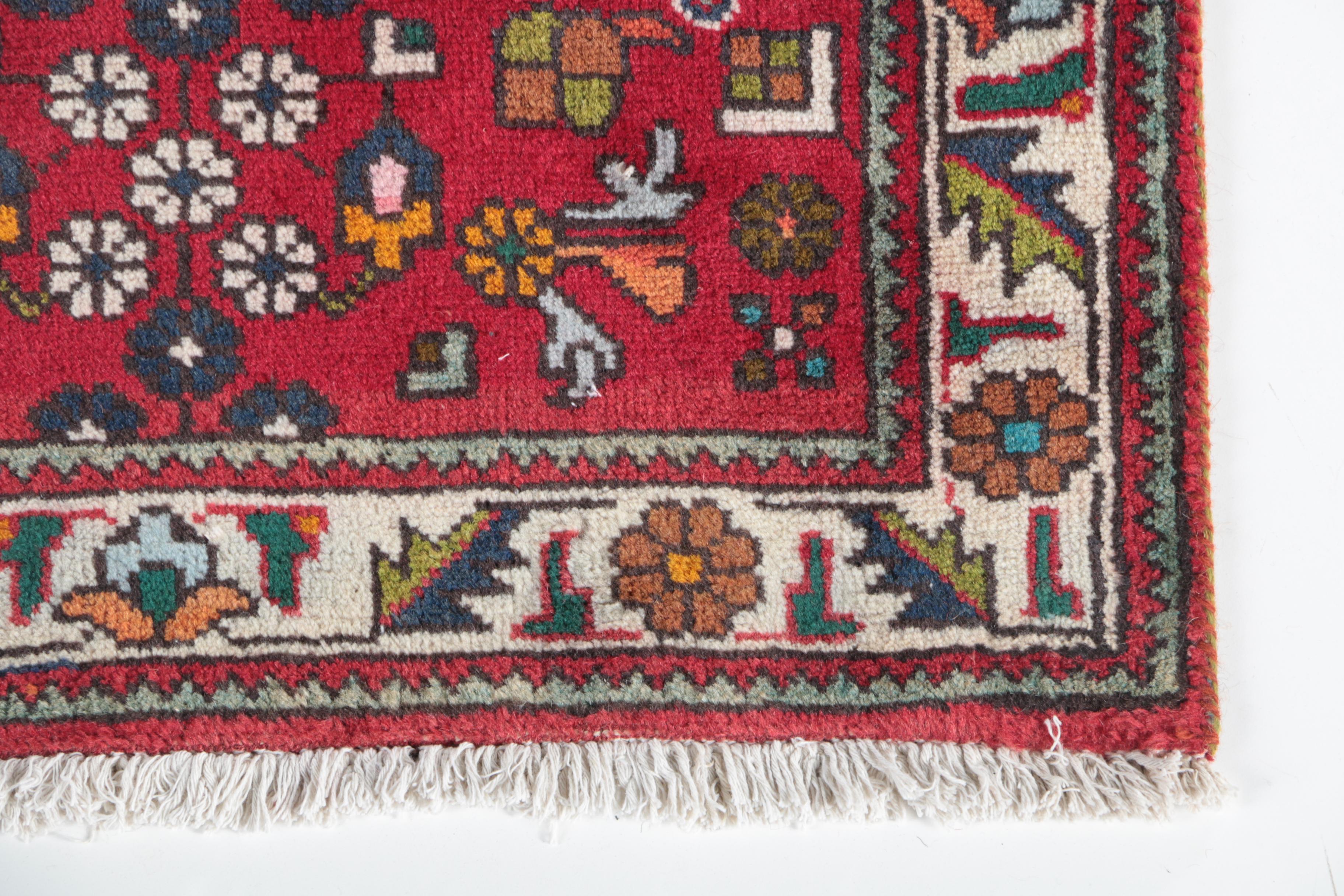 Hand-Knotted Wool Persian Village Carpet Runner