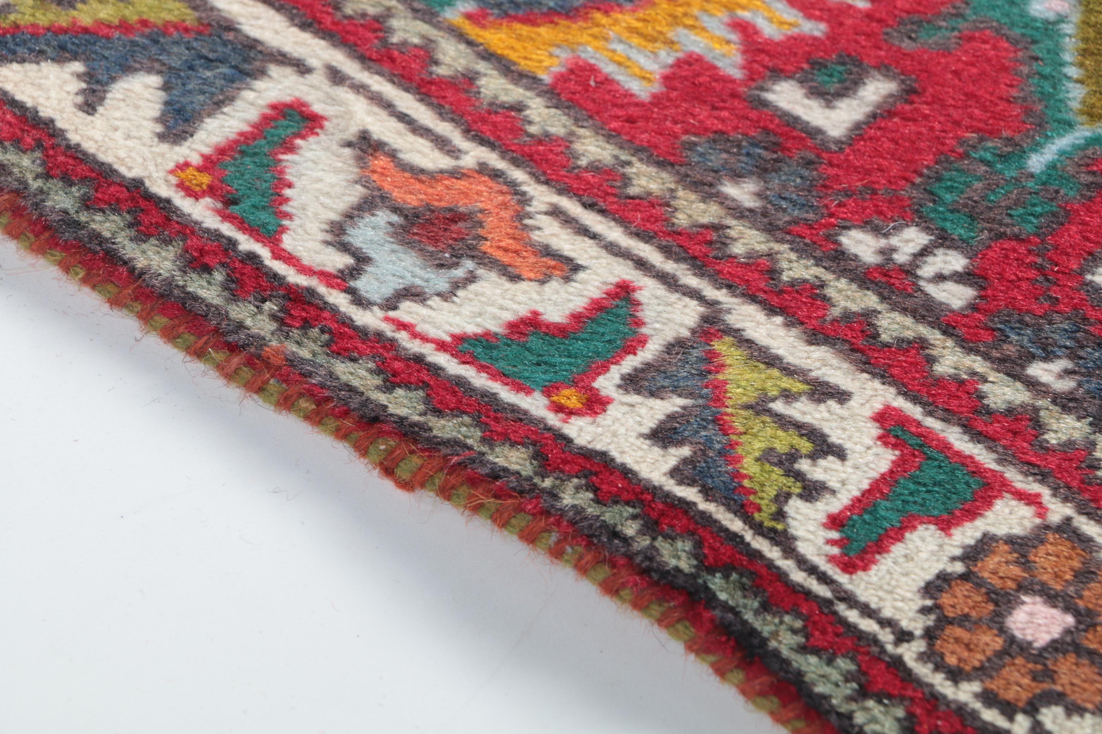 Hand-Knotted Wool Persian Village Carpet Runner