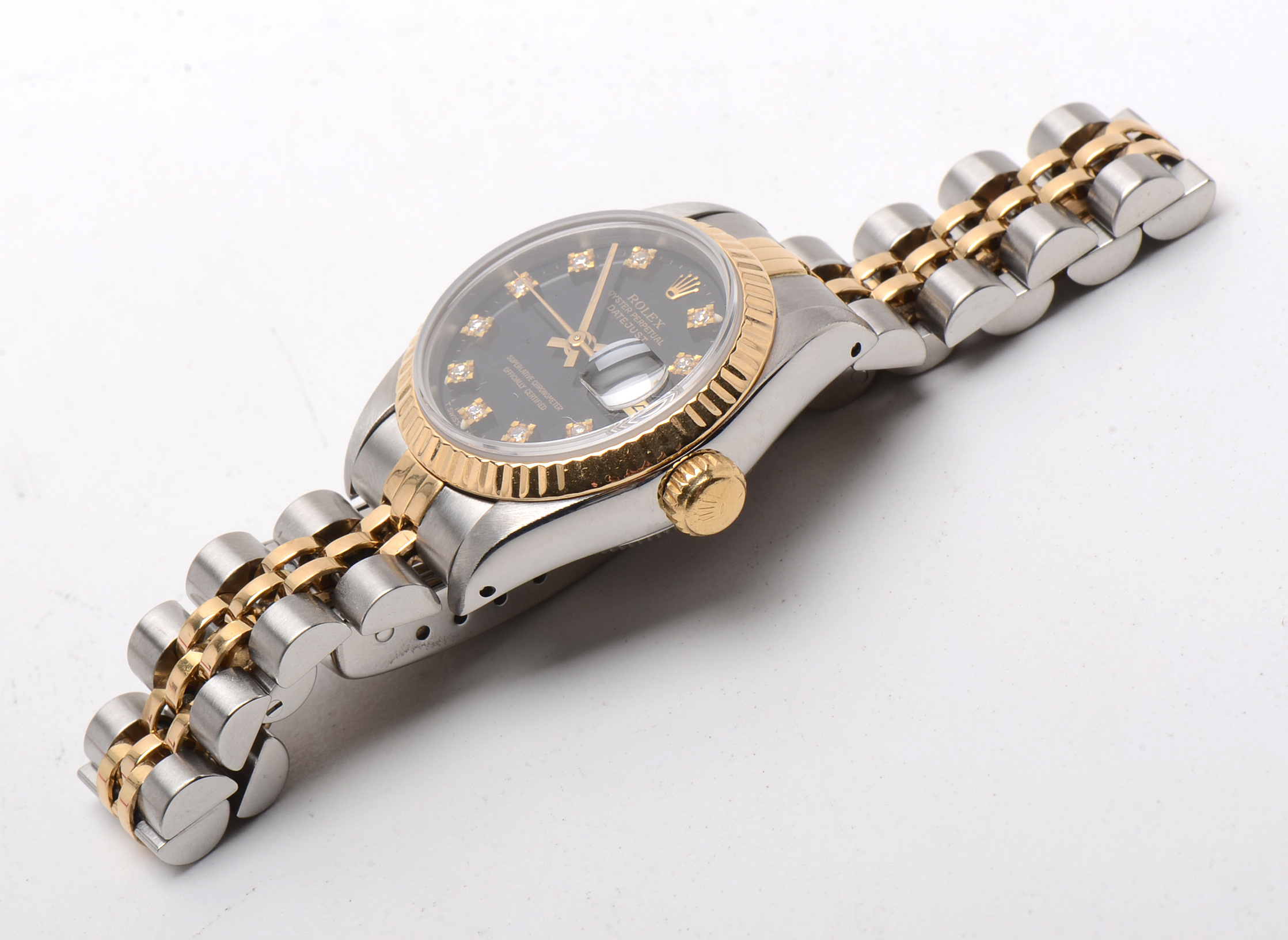 Rolex Datejust 18K Yellow Gold and Stainless Steel Factory Diamond Watch