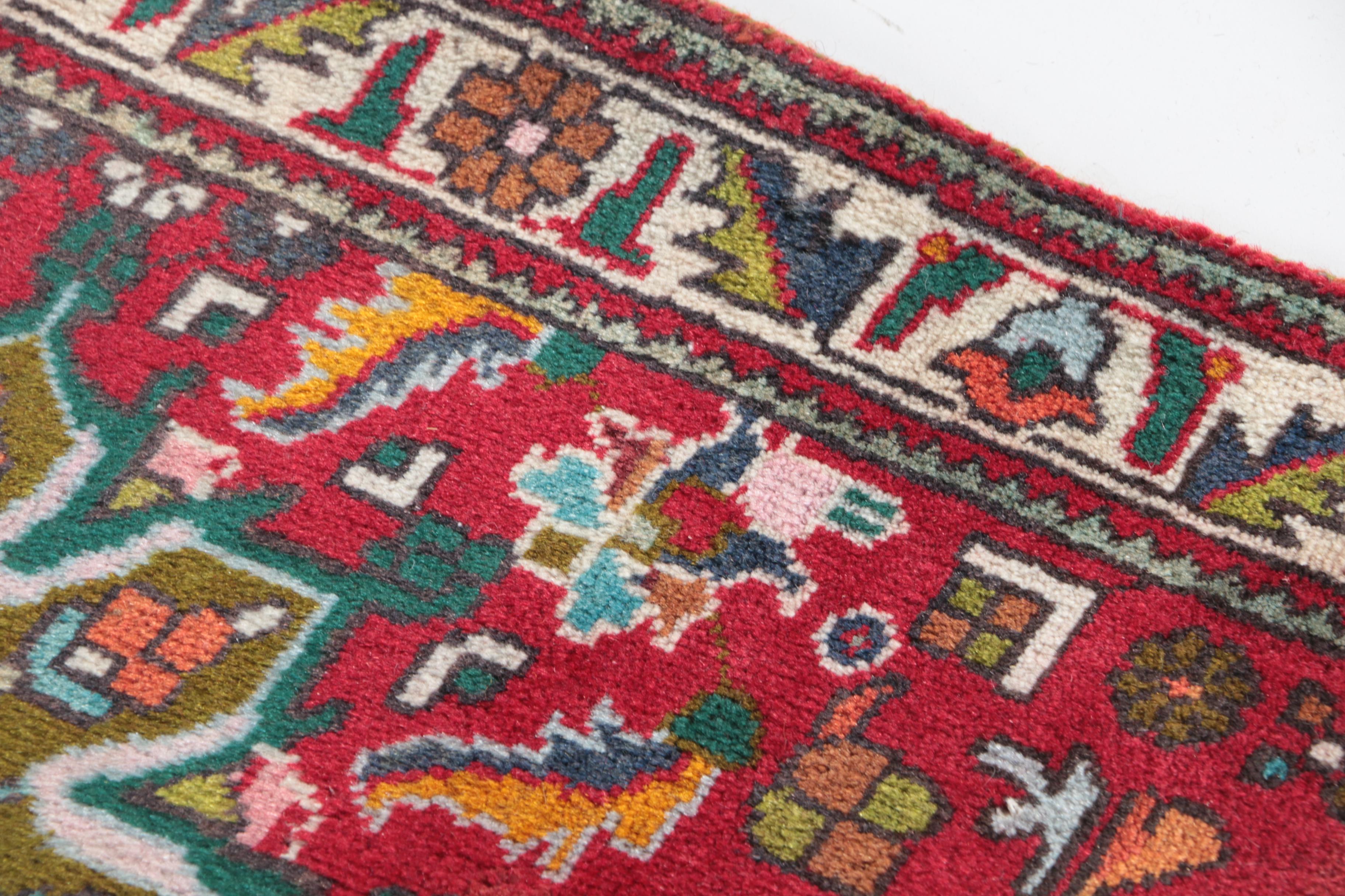 Hand-Knotted Wool Persian Village Carpet Runner