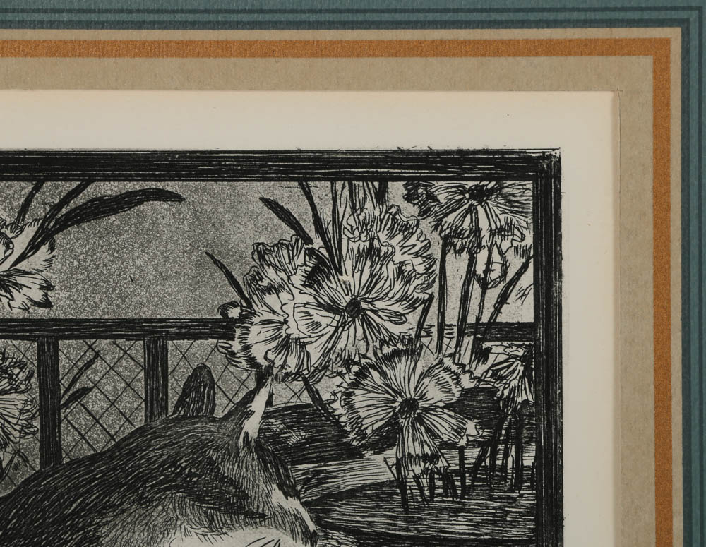 Lithograph After Édouard Manet "Cat and Flowers"