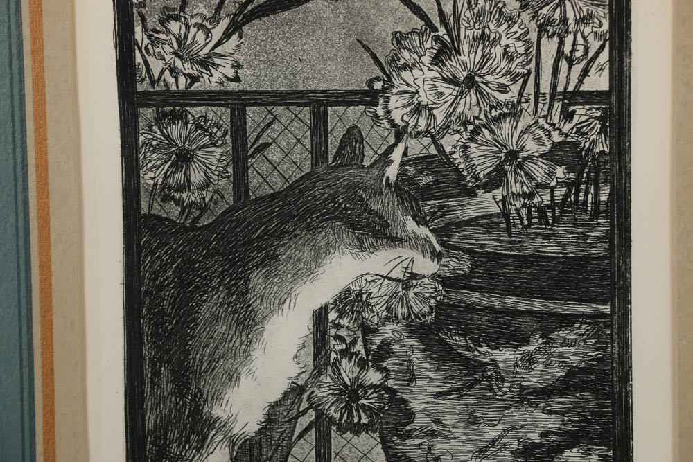 Lithograph After Édouard Manet "Cat and Flowers"