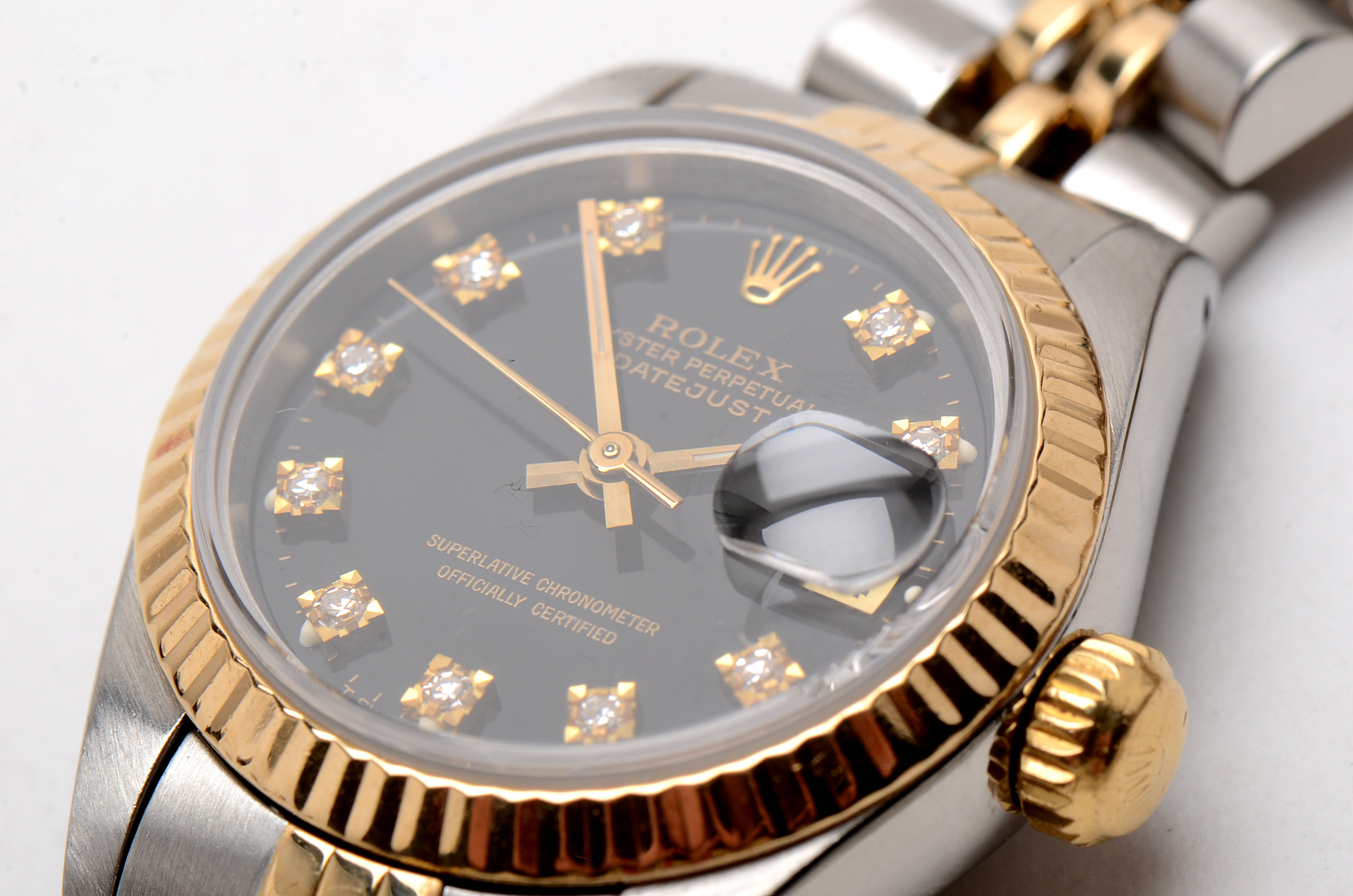 Rolex Datejust 18K Yellow Gold and Stainless Steel Factory Diamond Watch