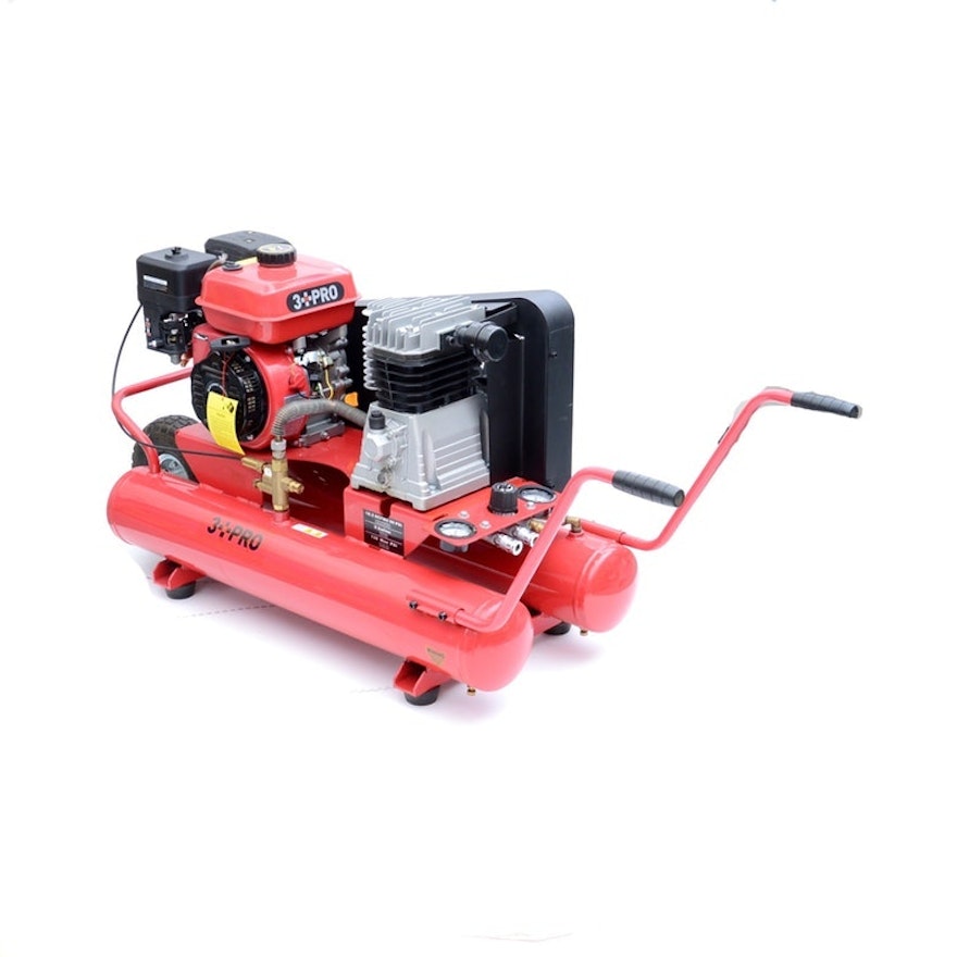 3 PRO 8 Gallon Oil Lubricated Wheelbarrow Compressor