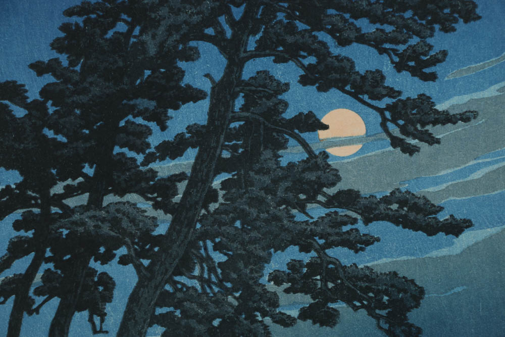 Kawase Hasui "Moon at Magome" Woodblock Print