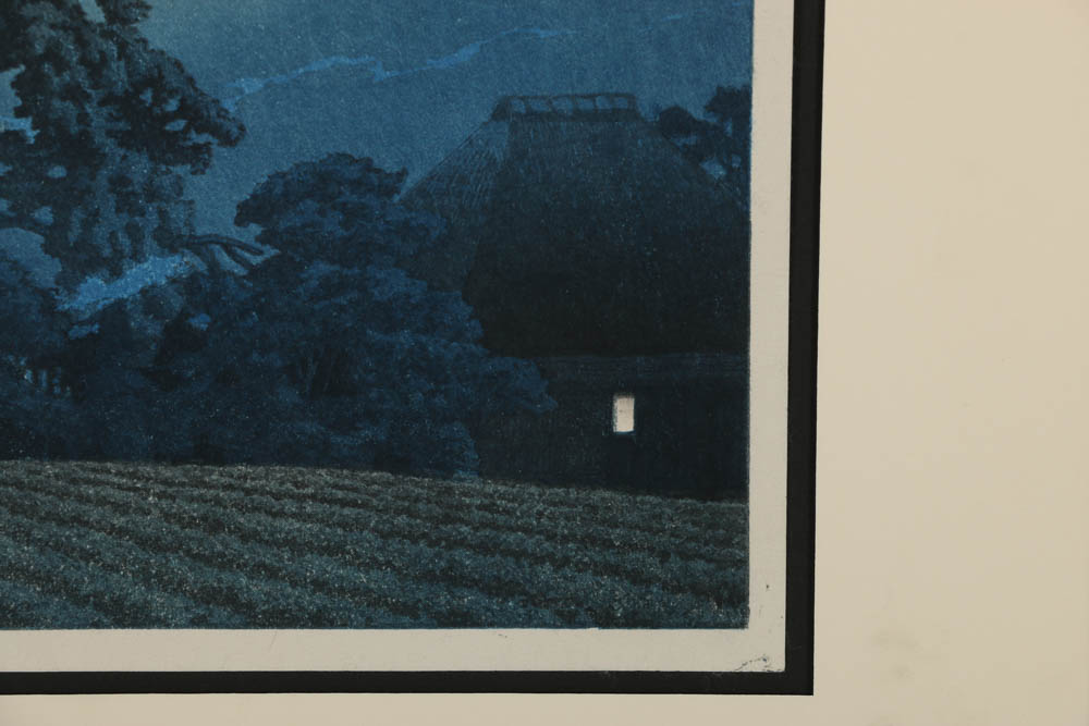Kawase Hasui "Moon at Magome" Woodblock Print