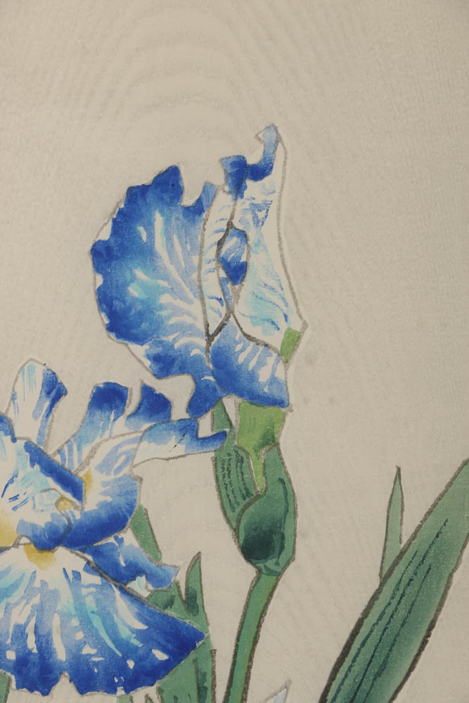Kotozuka Eiichi Woodblock "Blue Iris"