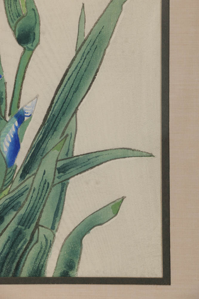 Kotozuka Eiichi Woodblock "Blue Iris"