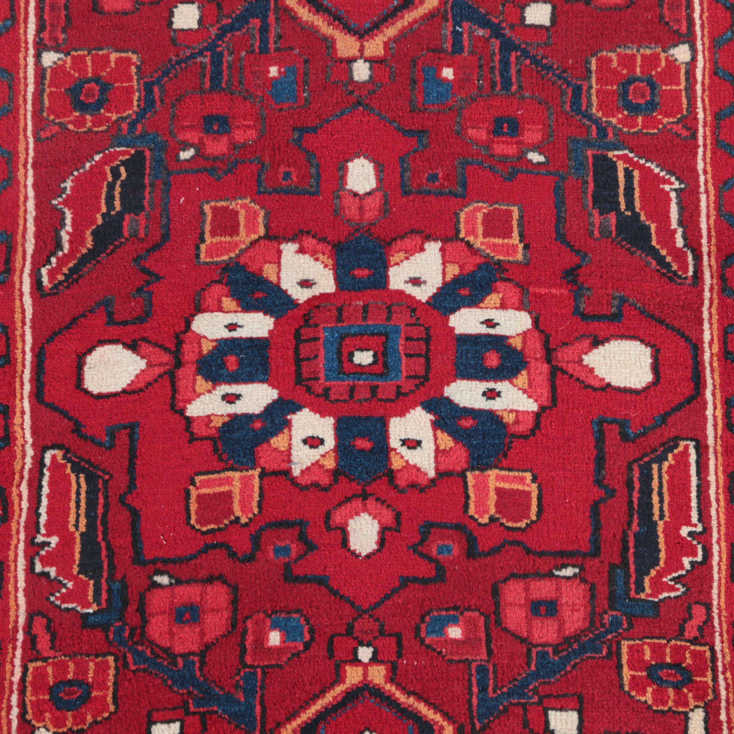 Hand-Knotted Persian Lamberan Wool Carpet Runner