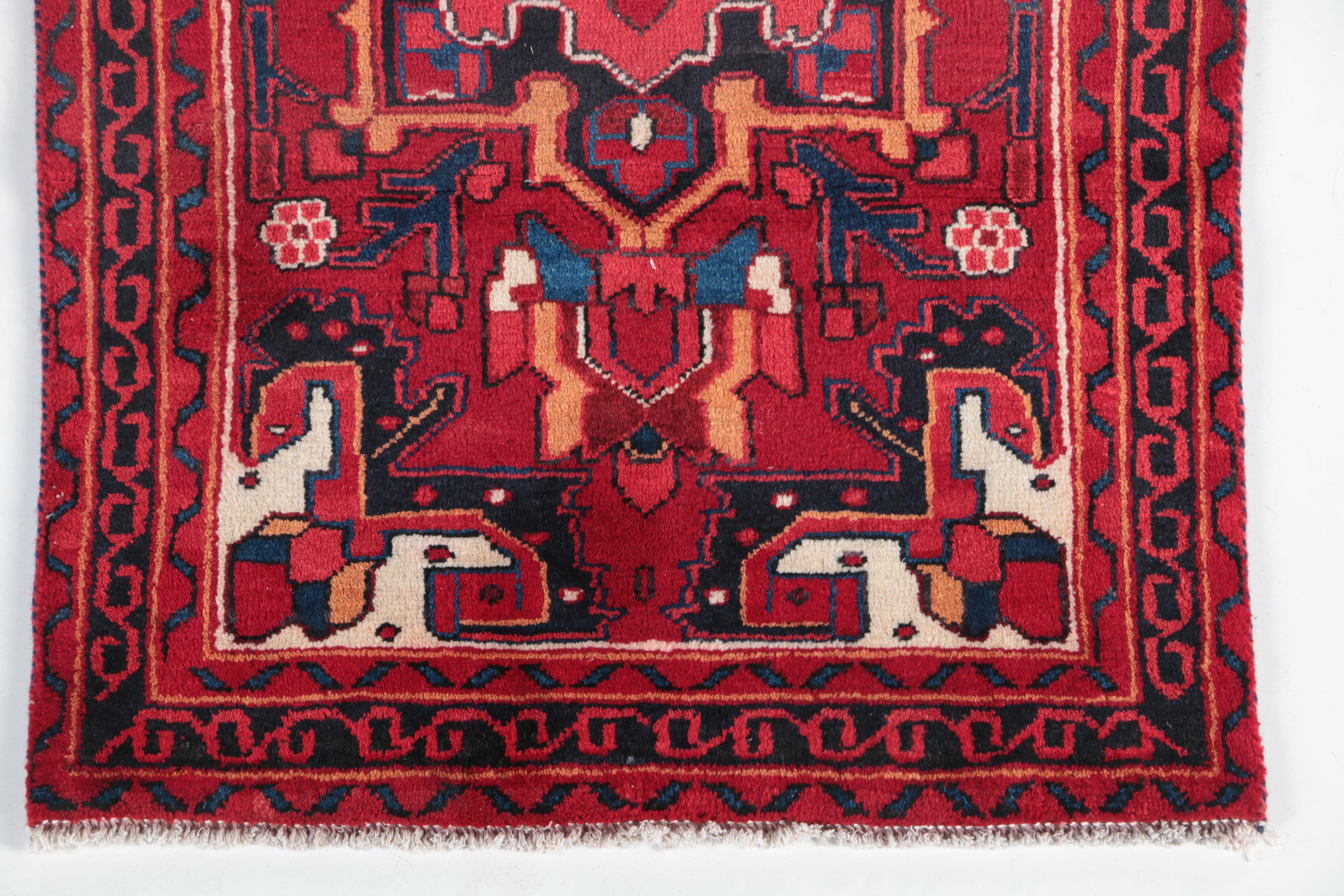 Hand-Knotted Persian Lamberan Wool Carpet Runner