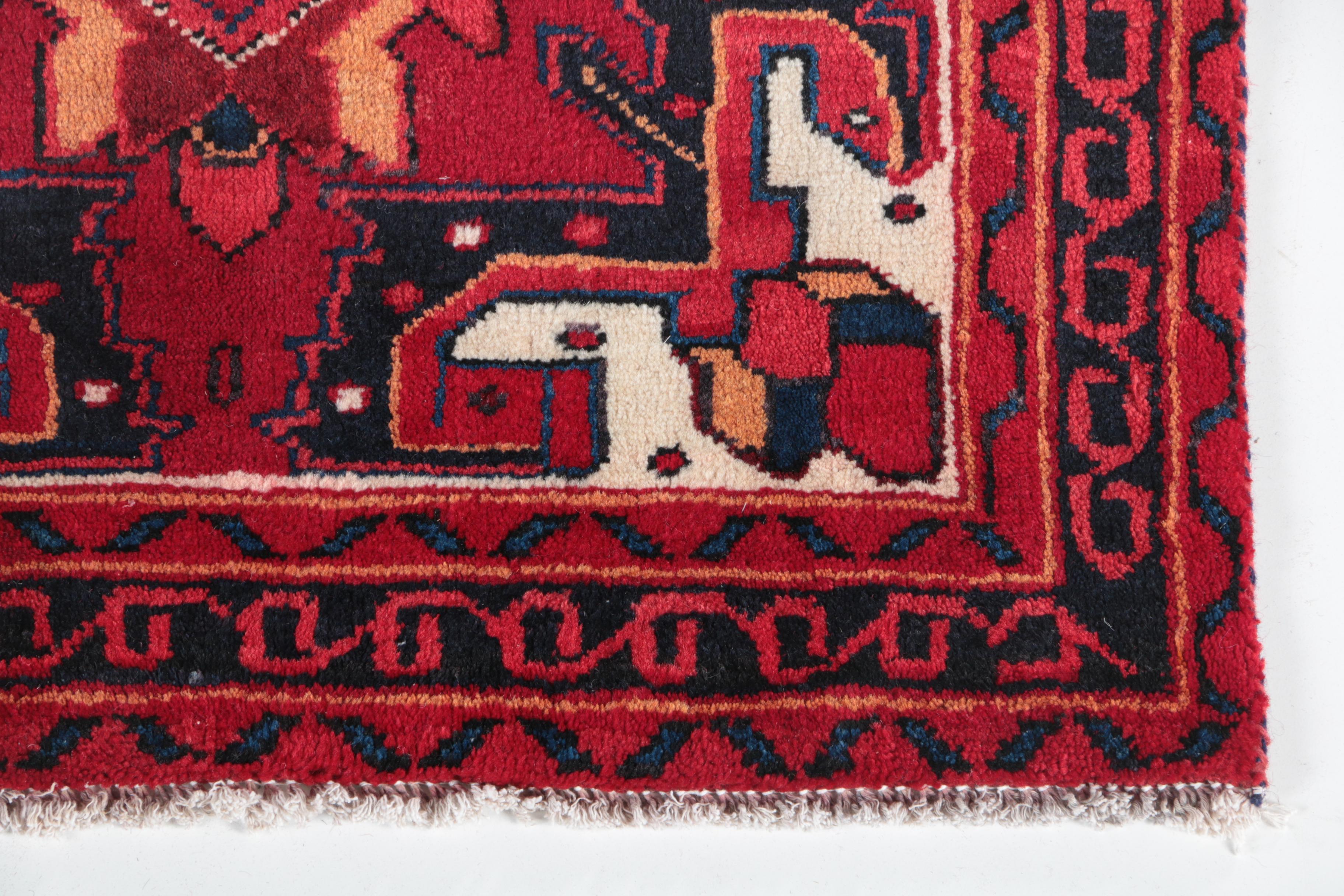 Hand-Knotted Persian Lamberan Wool Carpet Runner