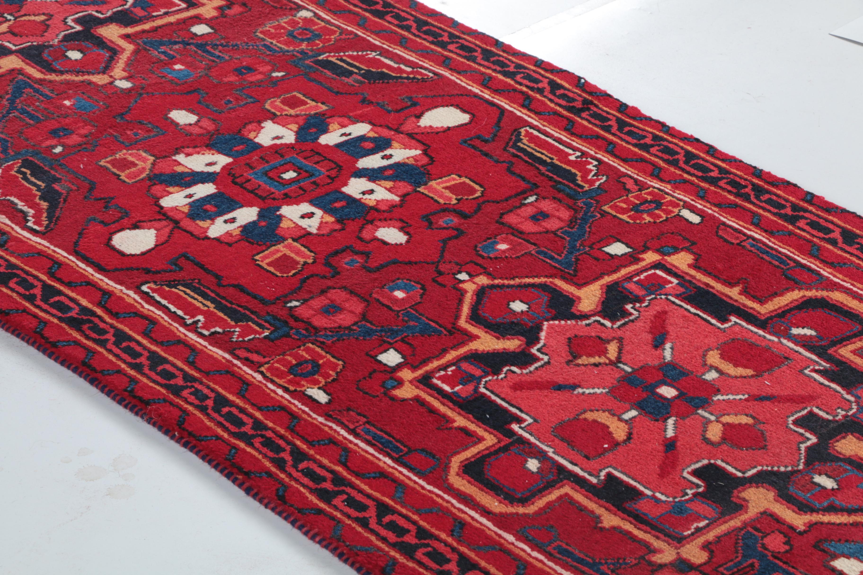 Hand-Knotted Persian Lamberan Wool Carpet Runner