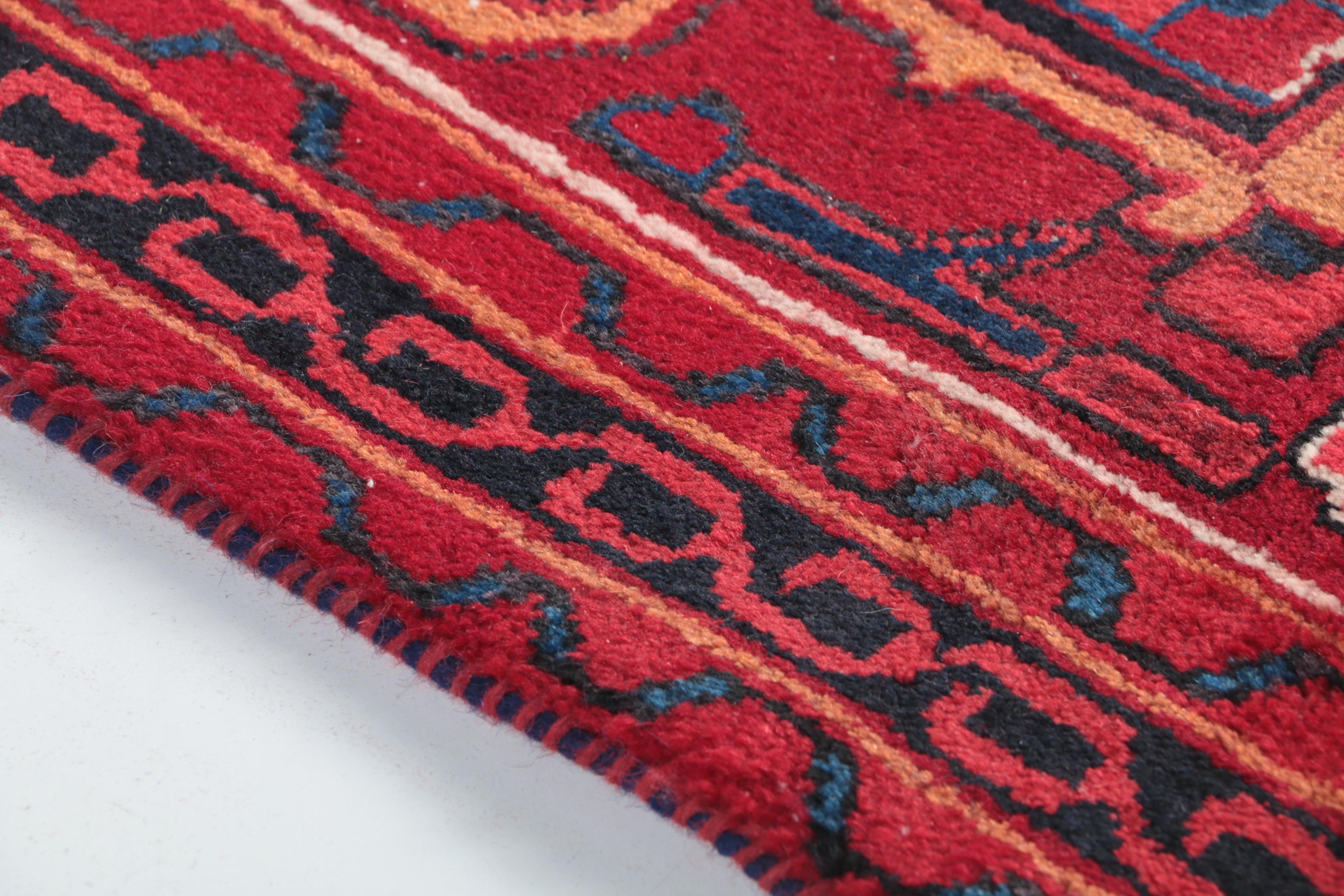 Hand-Knotted Persian Lamberan Wool Carpet Runner