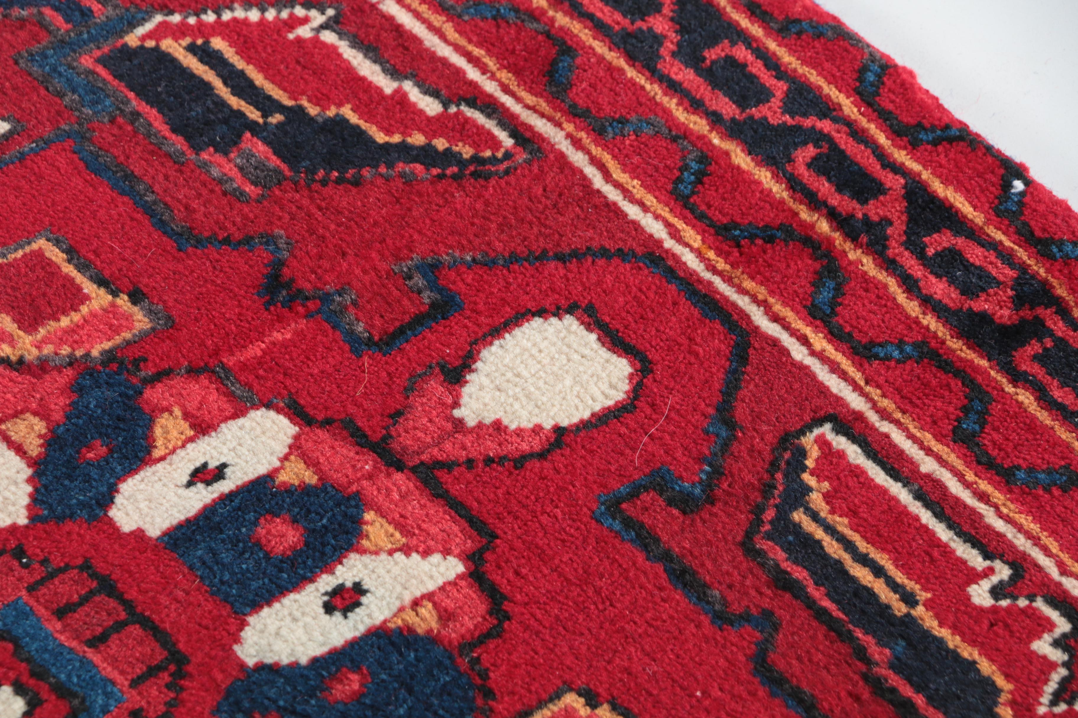 Hand-Knotted Persian Lamberan Wool Carpet Runner