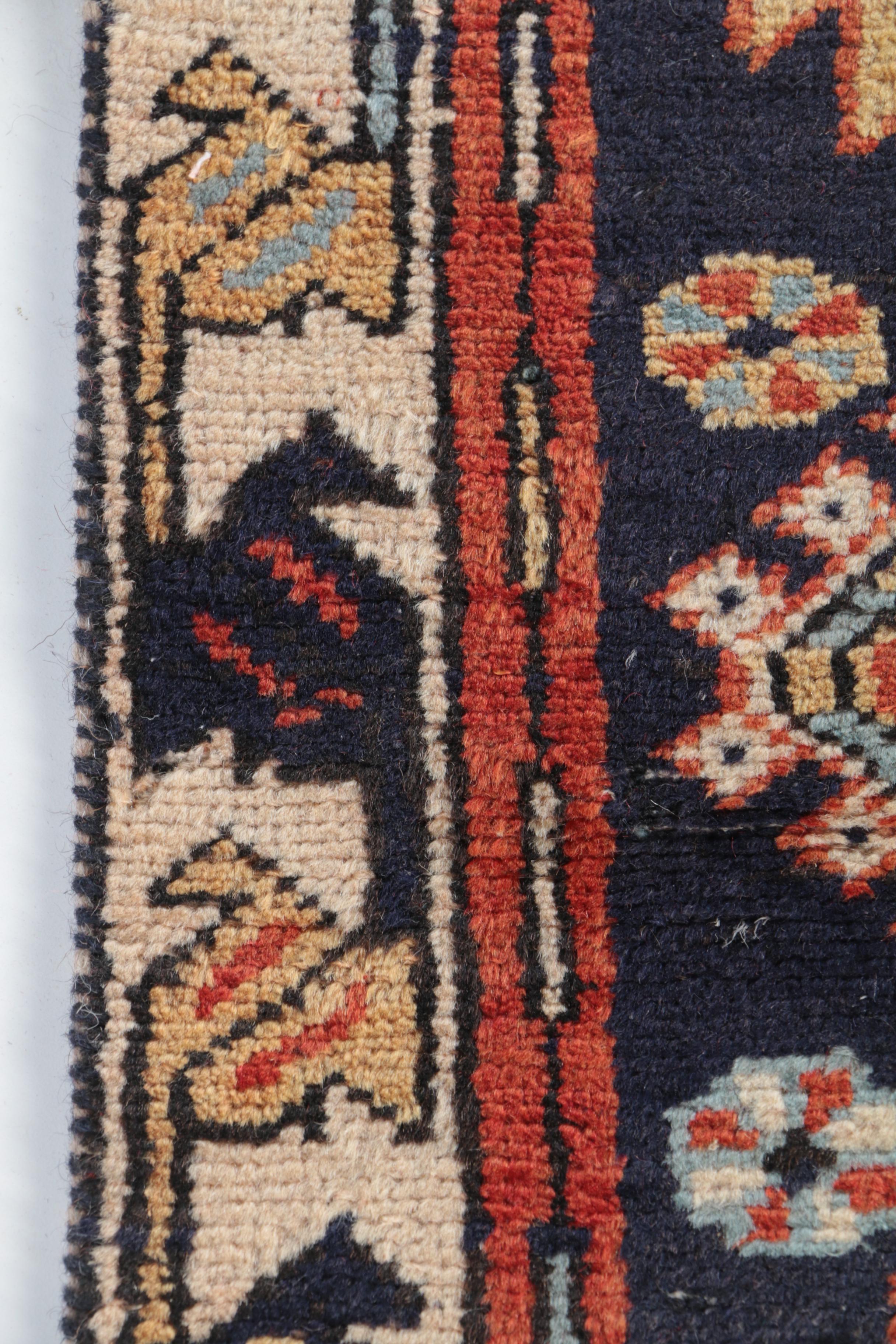 Hand-Knotted Kazak Wool Carpet Runner