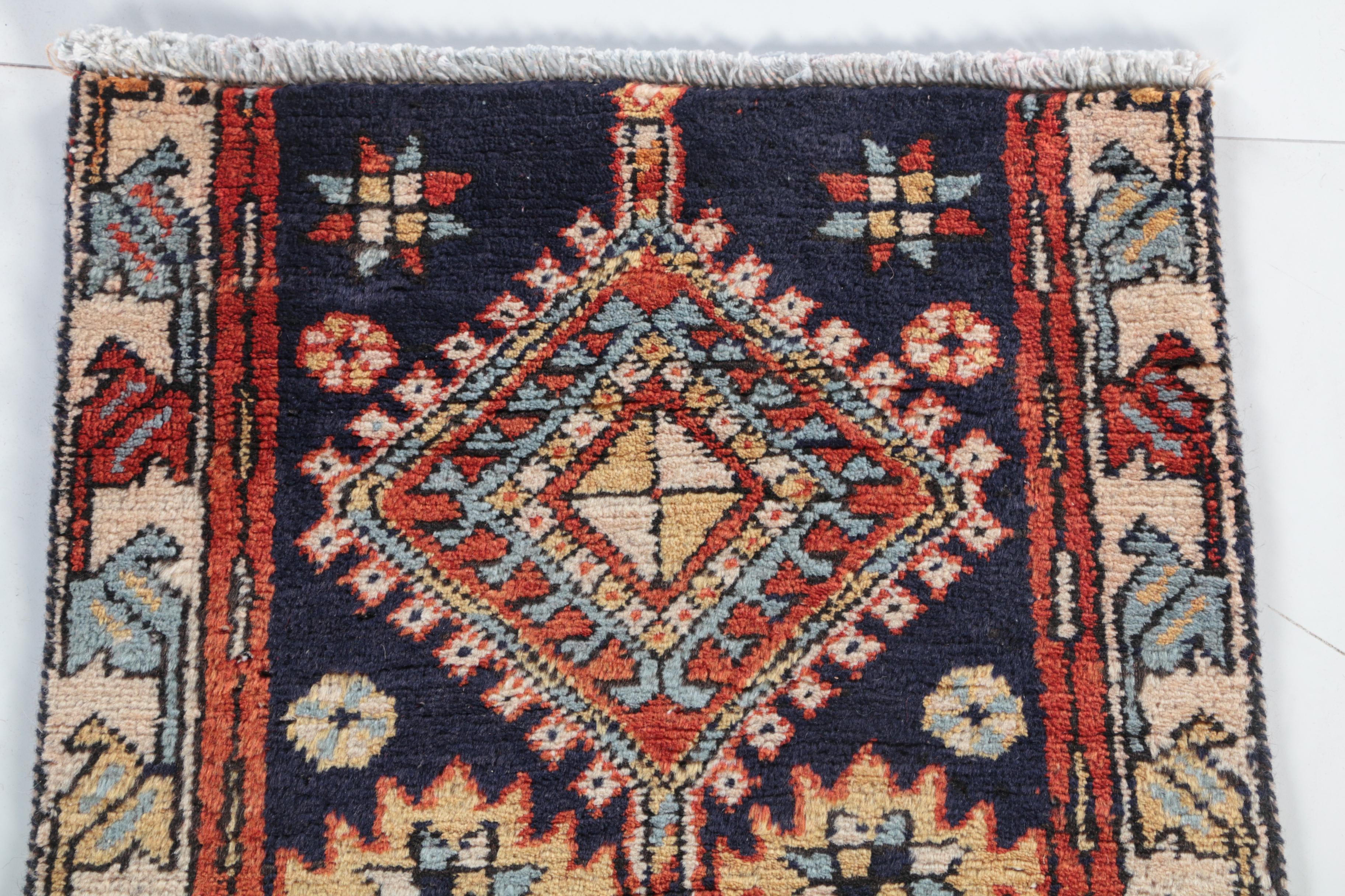 Hand-Knotted Kazak Wool Carpet Runner