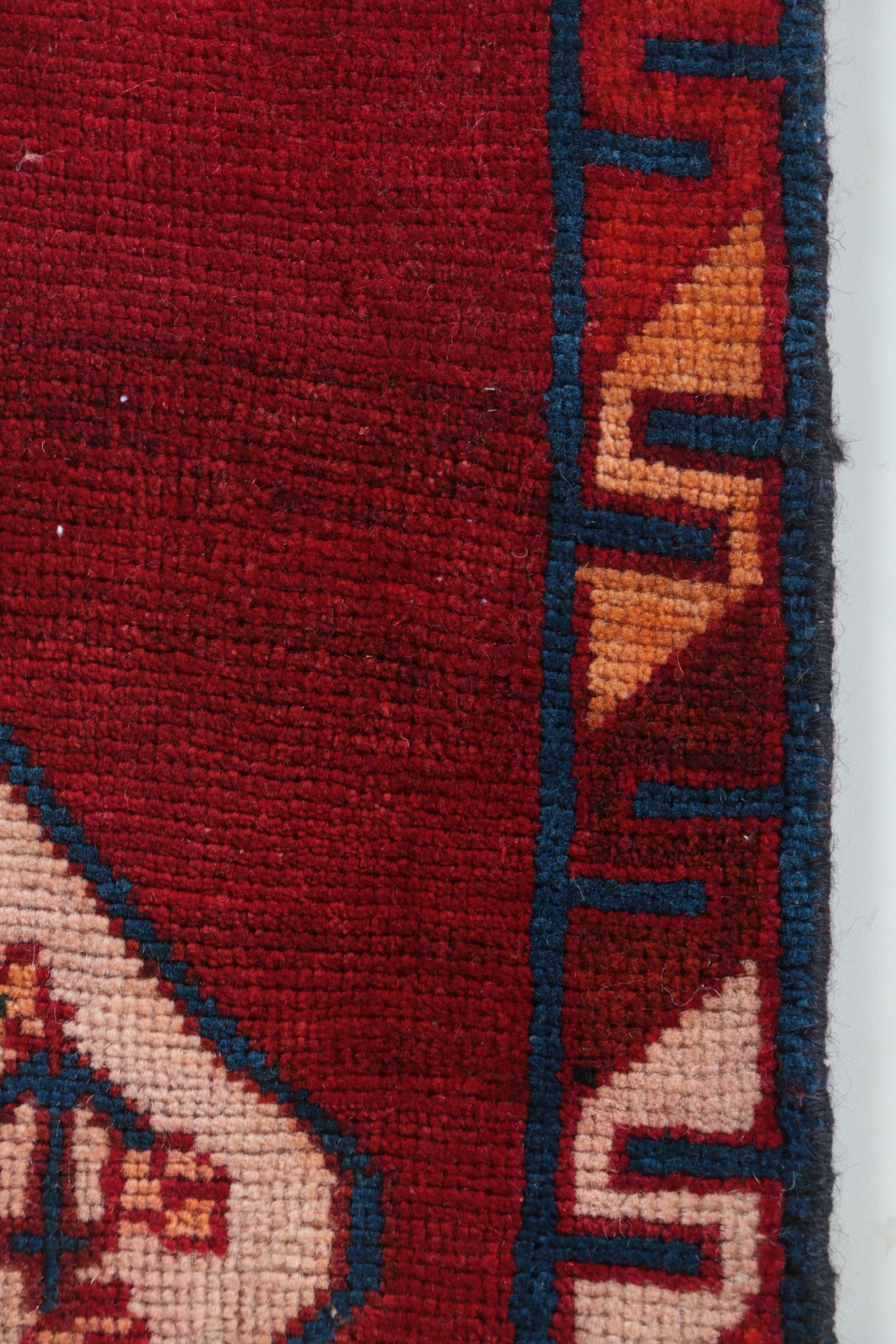 Hand-Knotted Central Asian Accent Rug