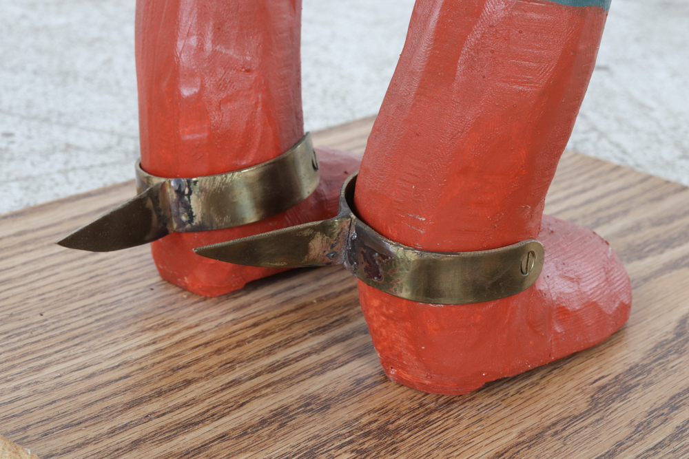 Clifton Barr Painted Wooden Folk Sculpture of Rooster