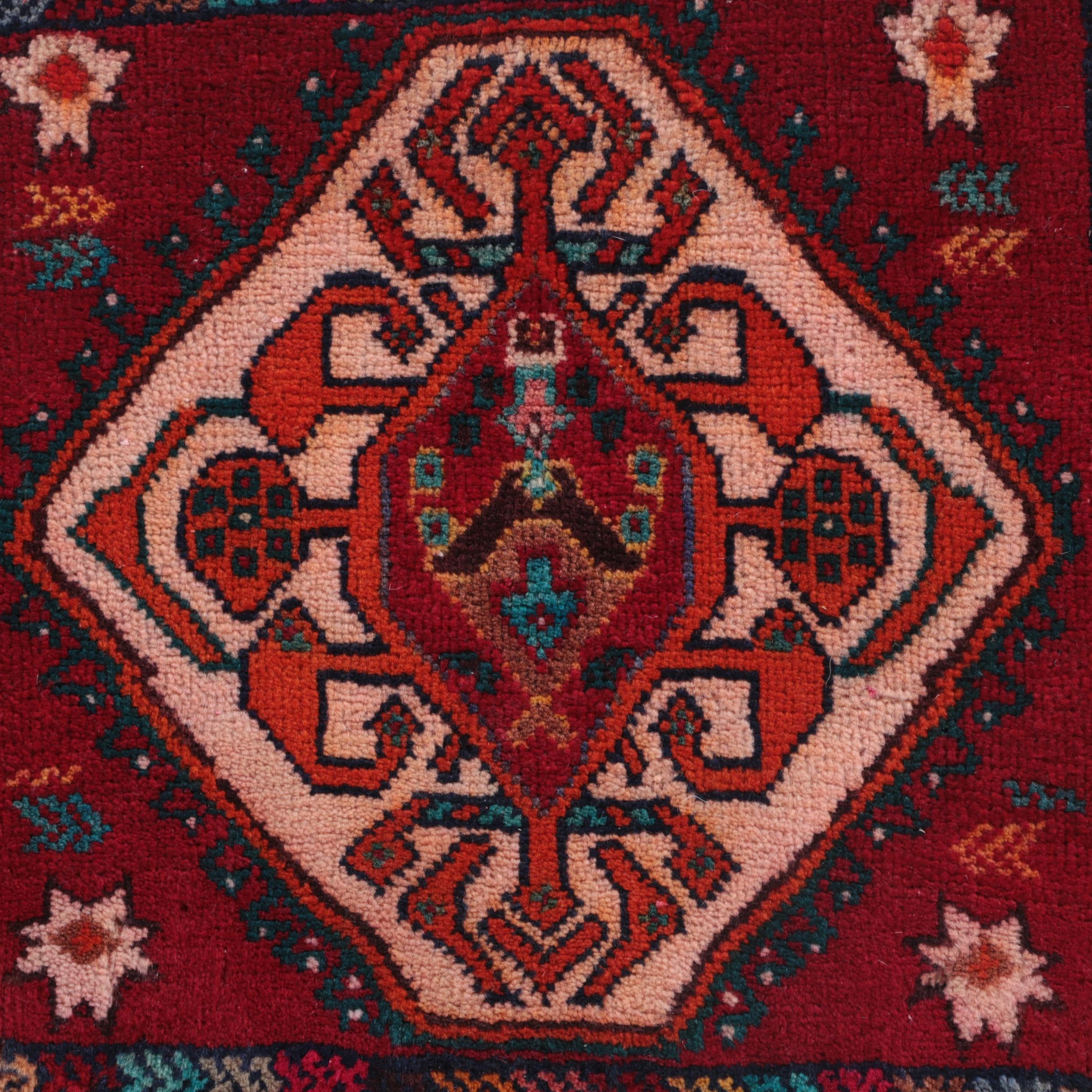 Hand-Knotted Caucasian Tribal Mini-Rug