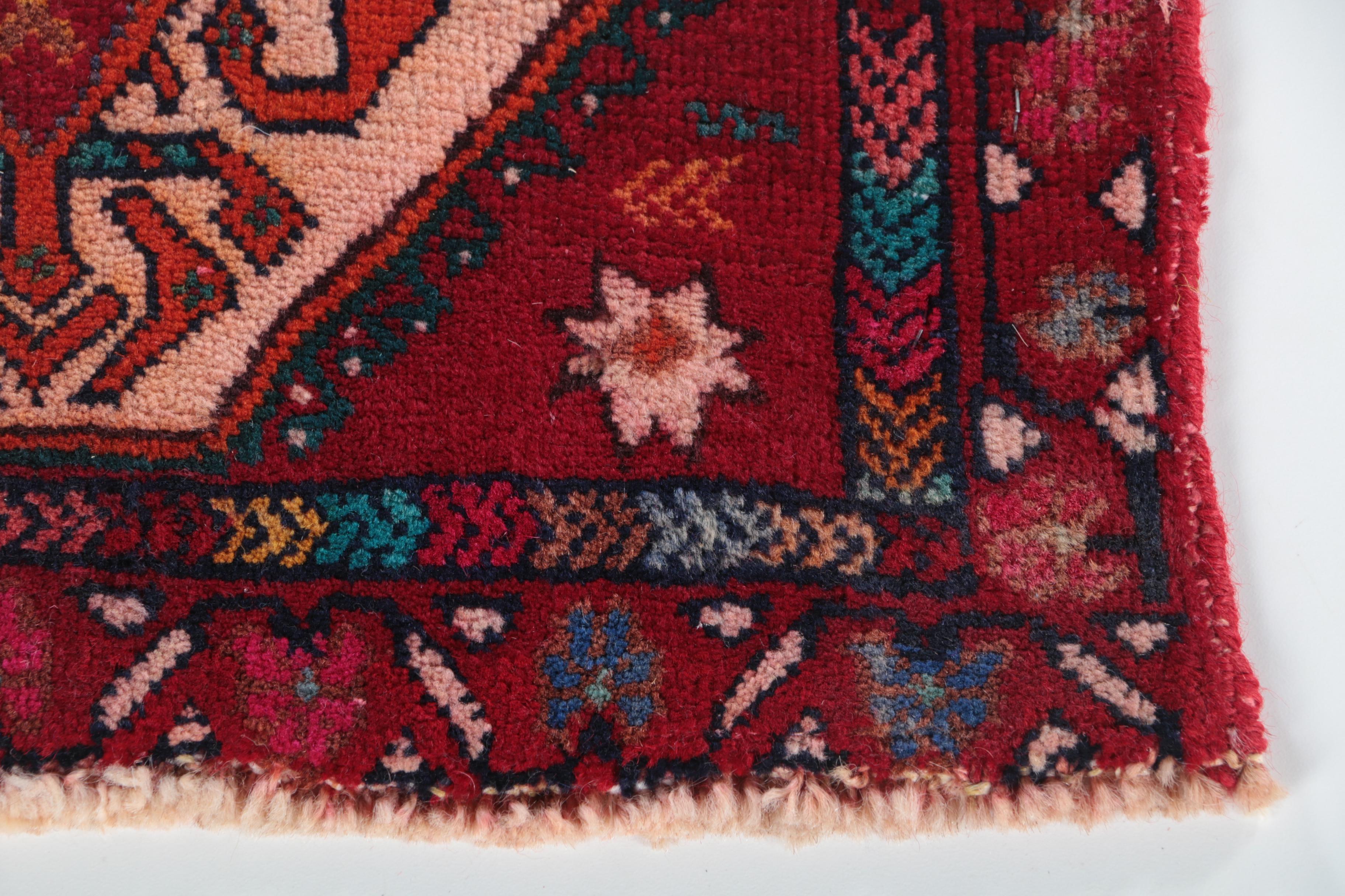 Hand-Knotted Caucasian Tribal Mini-Rug