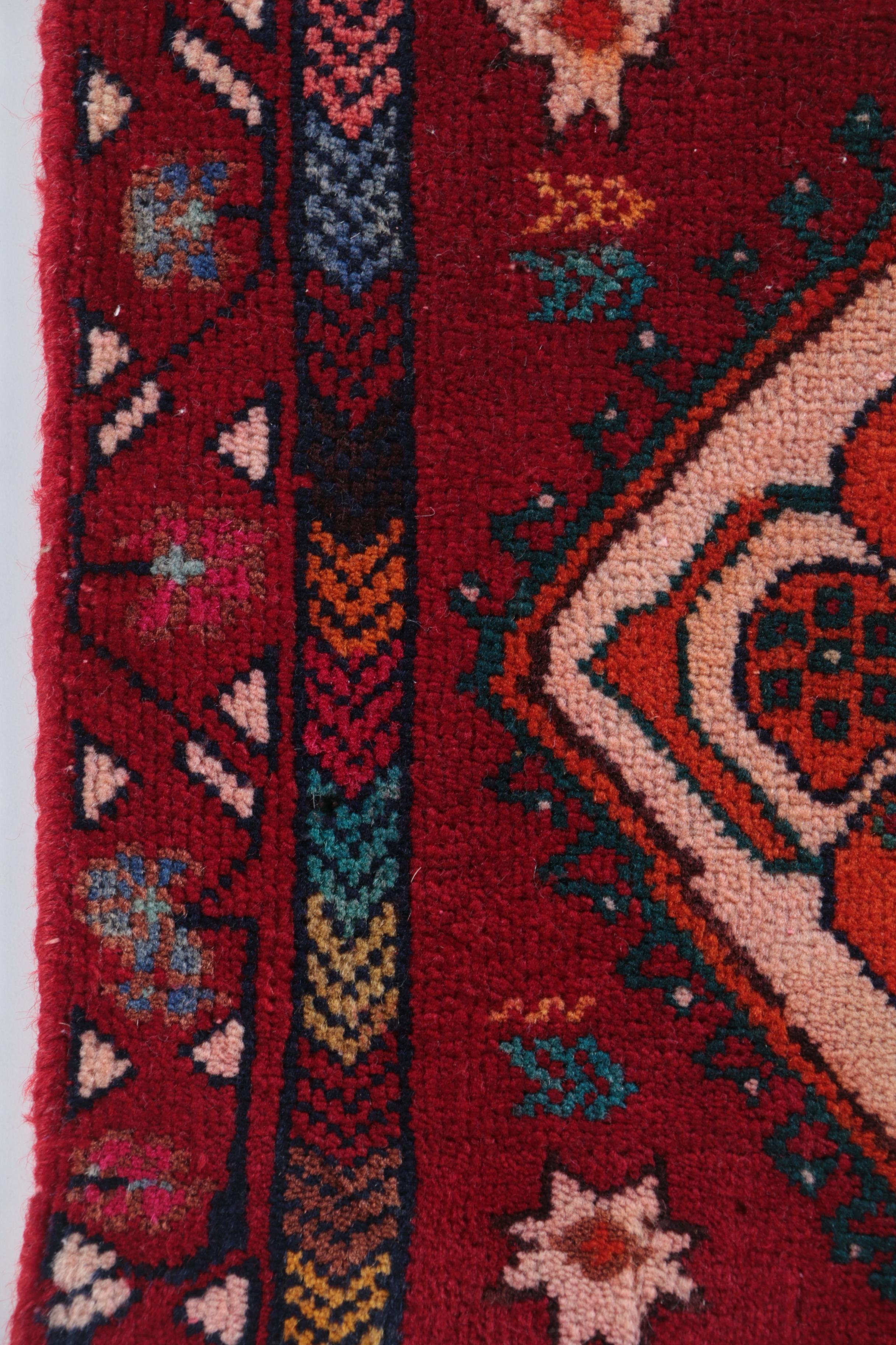 Hand-Knotted Caucasian Tribal Mini-Rug