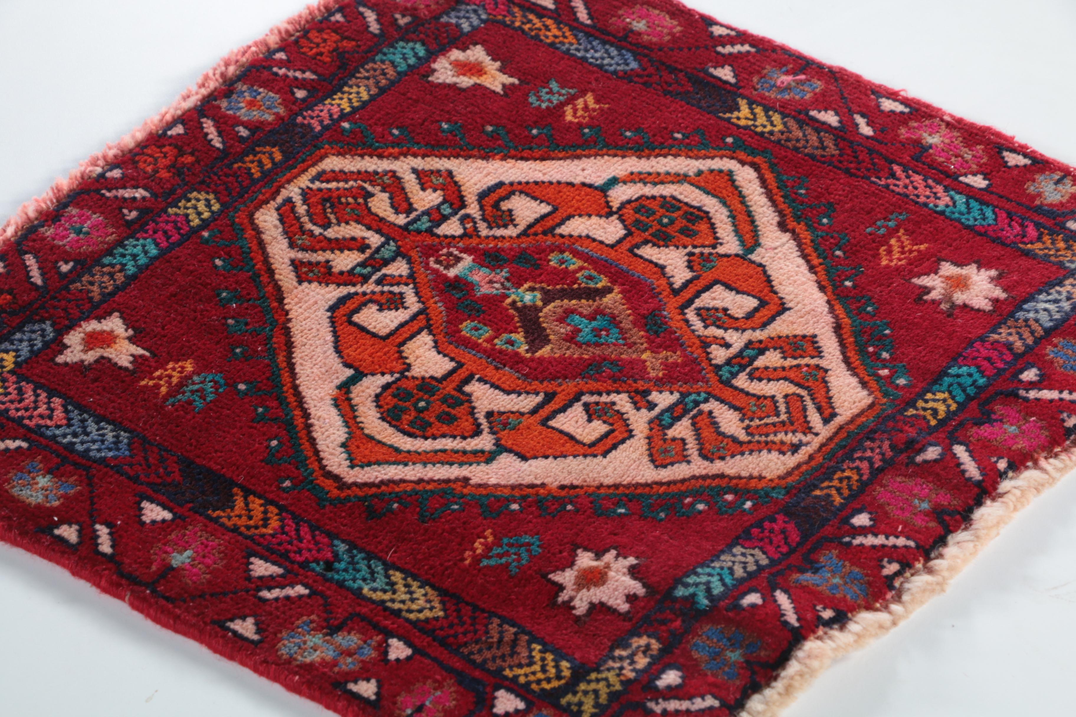 Hand-Knotted Caucasian Tribal Mini-Rug