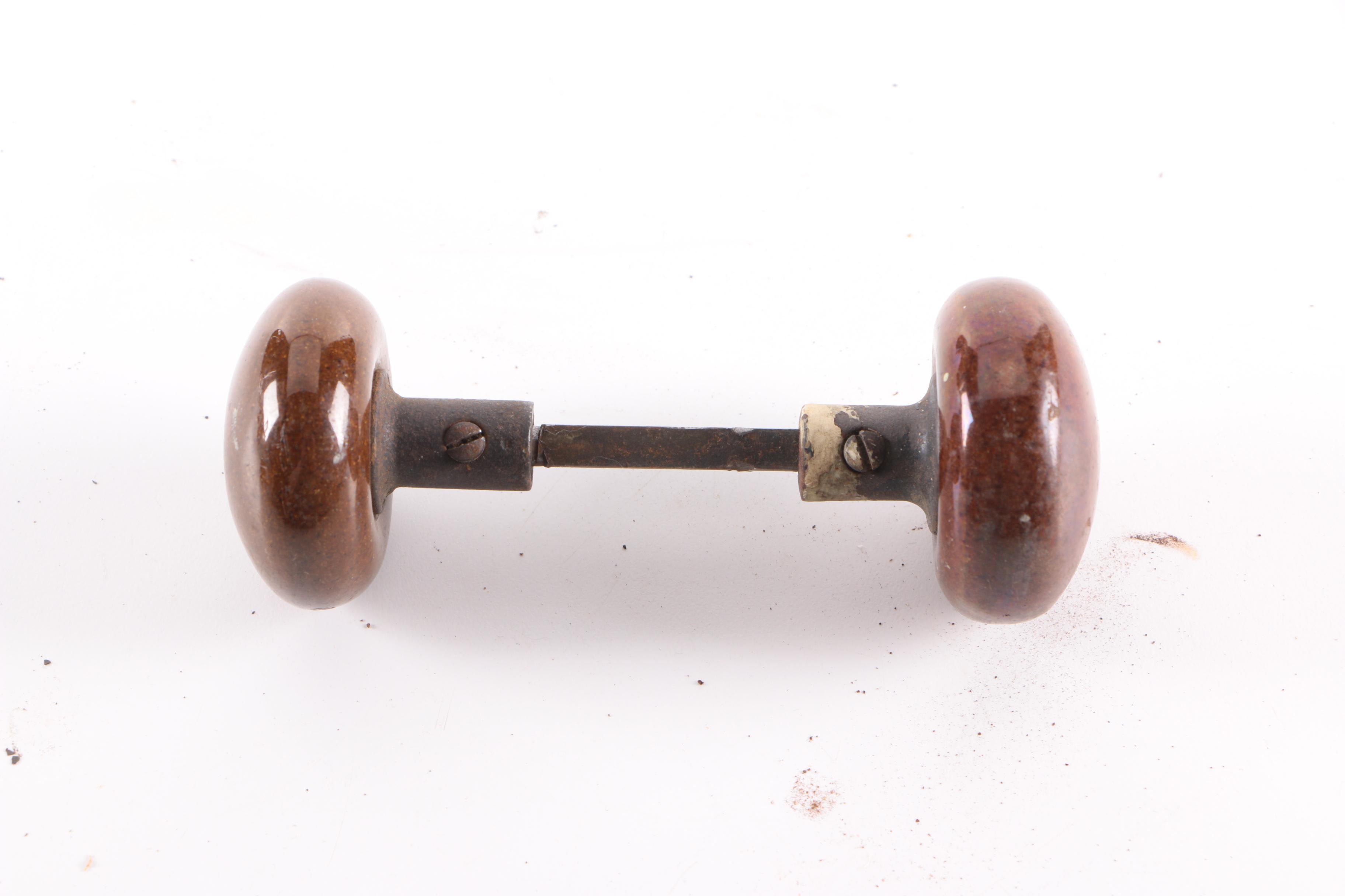 Antique Bennington-Style Porcelain Door Knobs