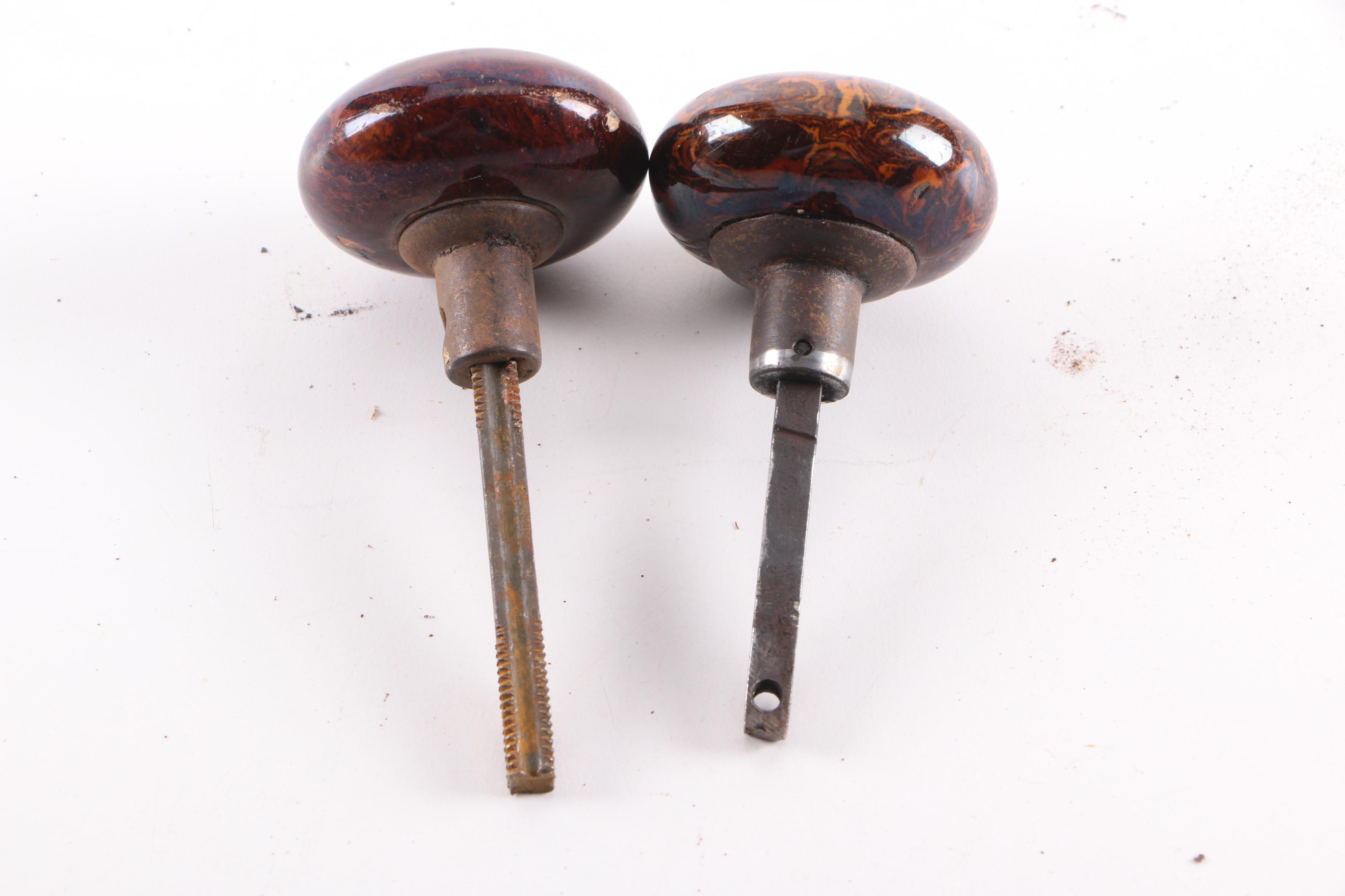 Antique Bennington-Style Porcelain Door Knobs