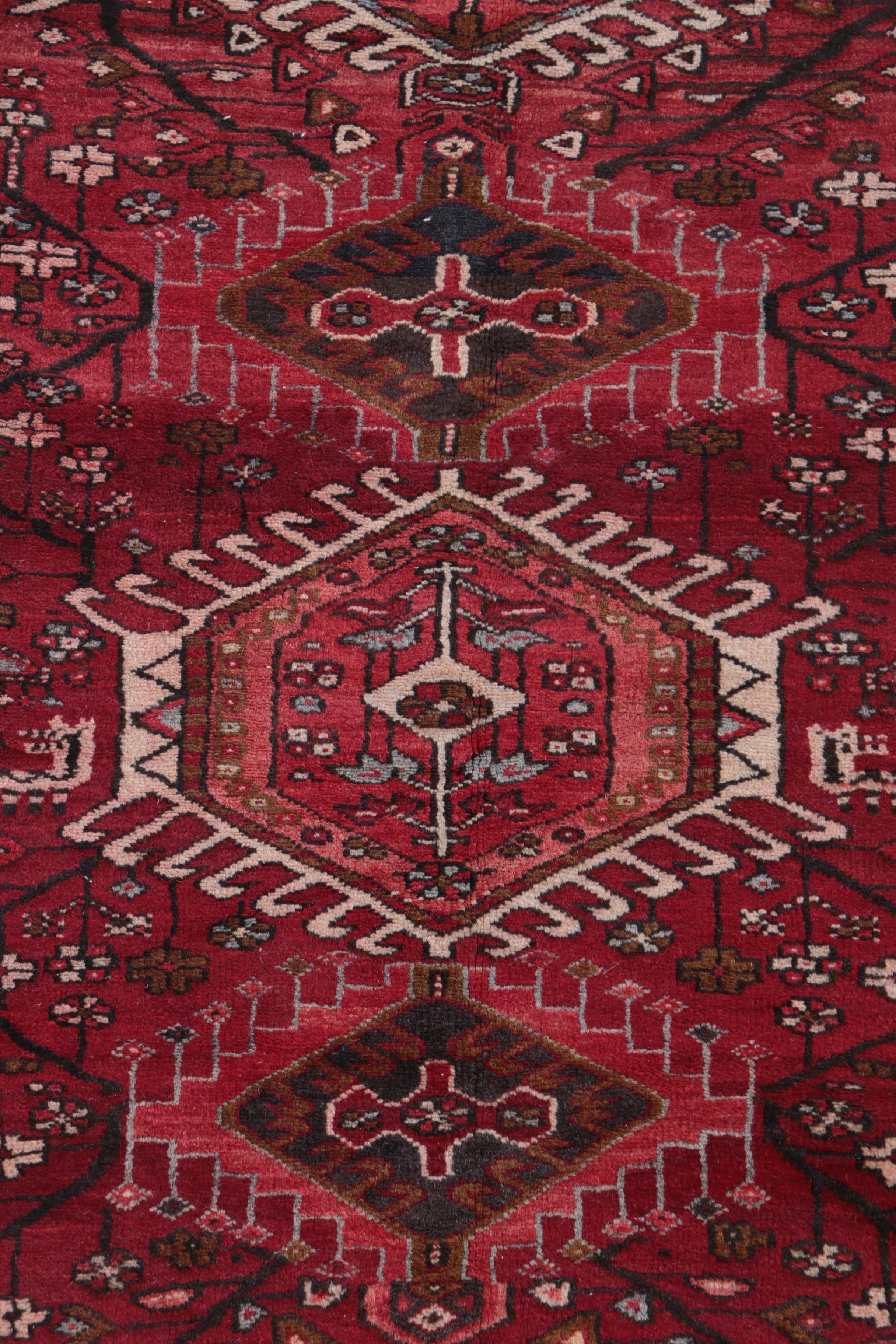 Hand-Knotted Persian Karaja Wool Carpet Runner