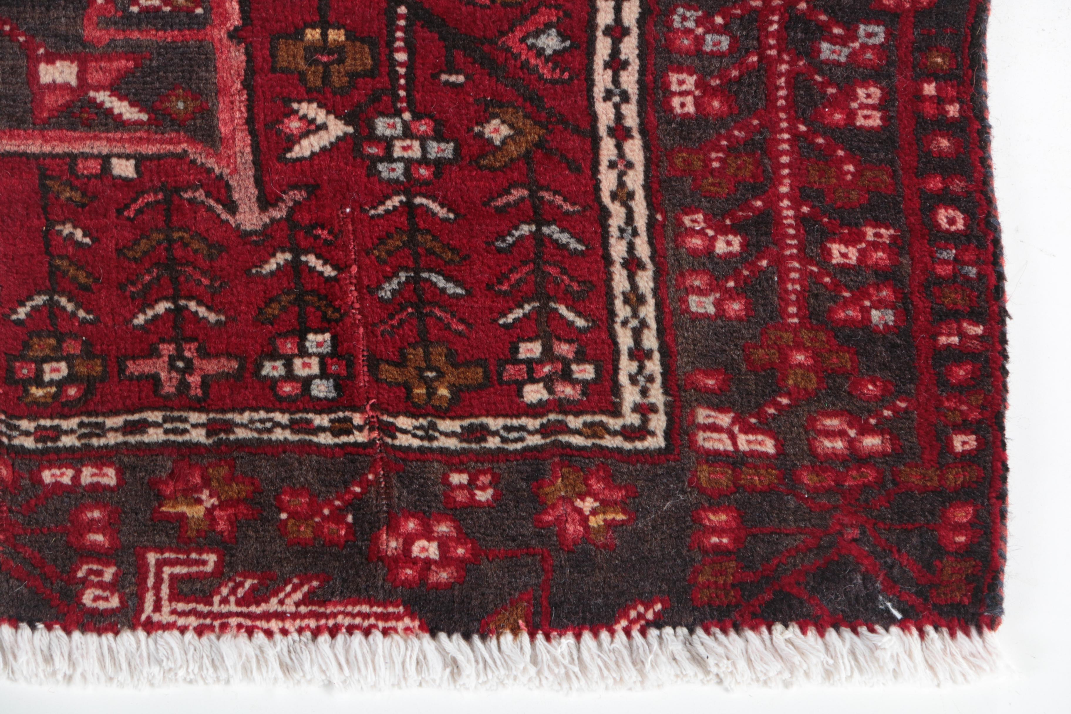 Hand-Knotted Persian Karaja Wool Carpet Runner