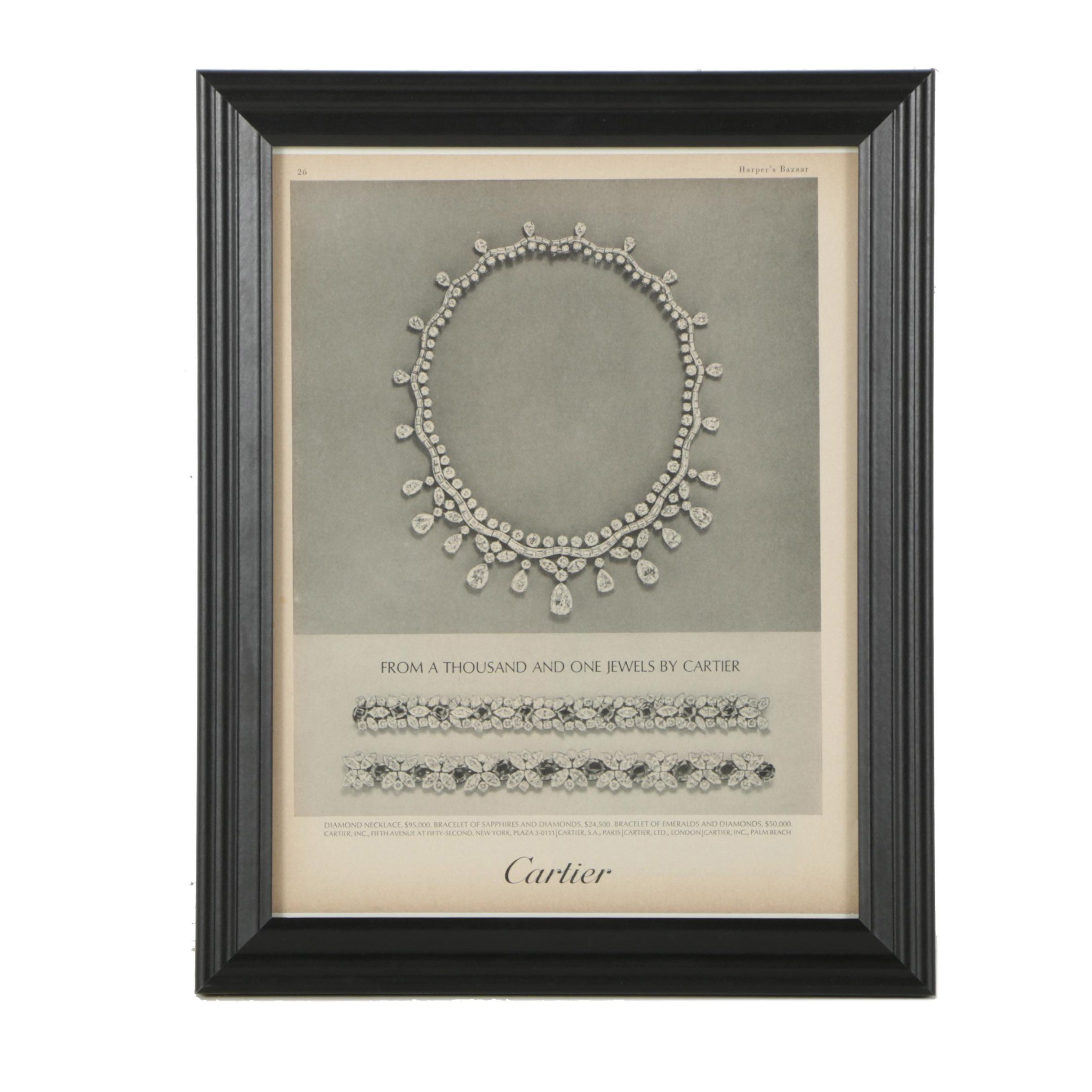 1960s Cartier Jewelry Magazine Advertisement "From a Thousand and One Jewels"