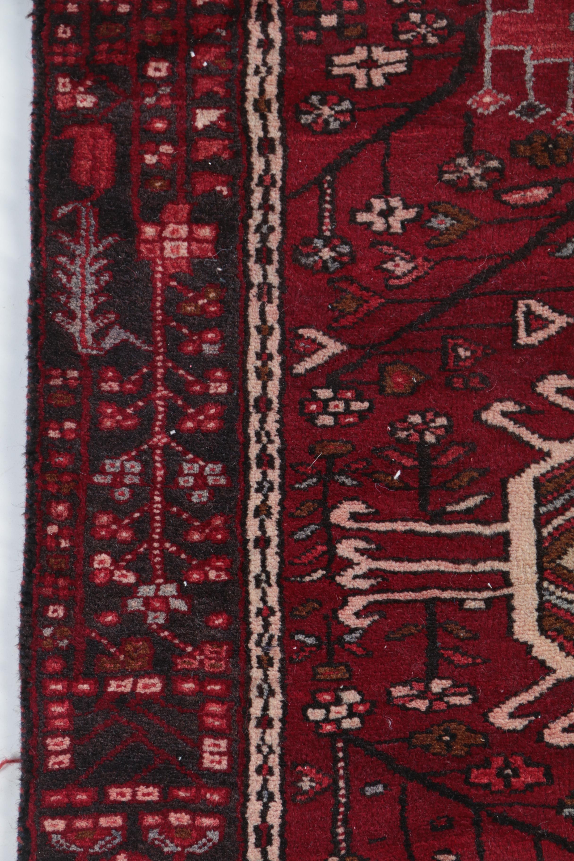 Hand-Knotted Persian Karaja Wool Carpet Runner
