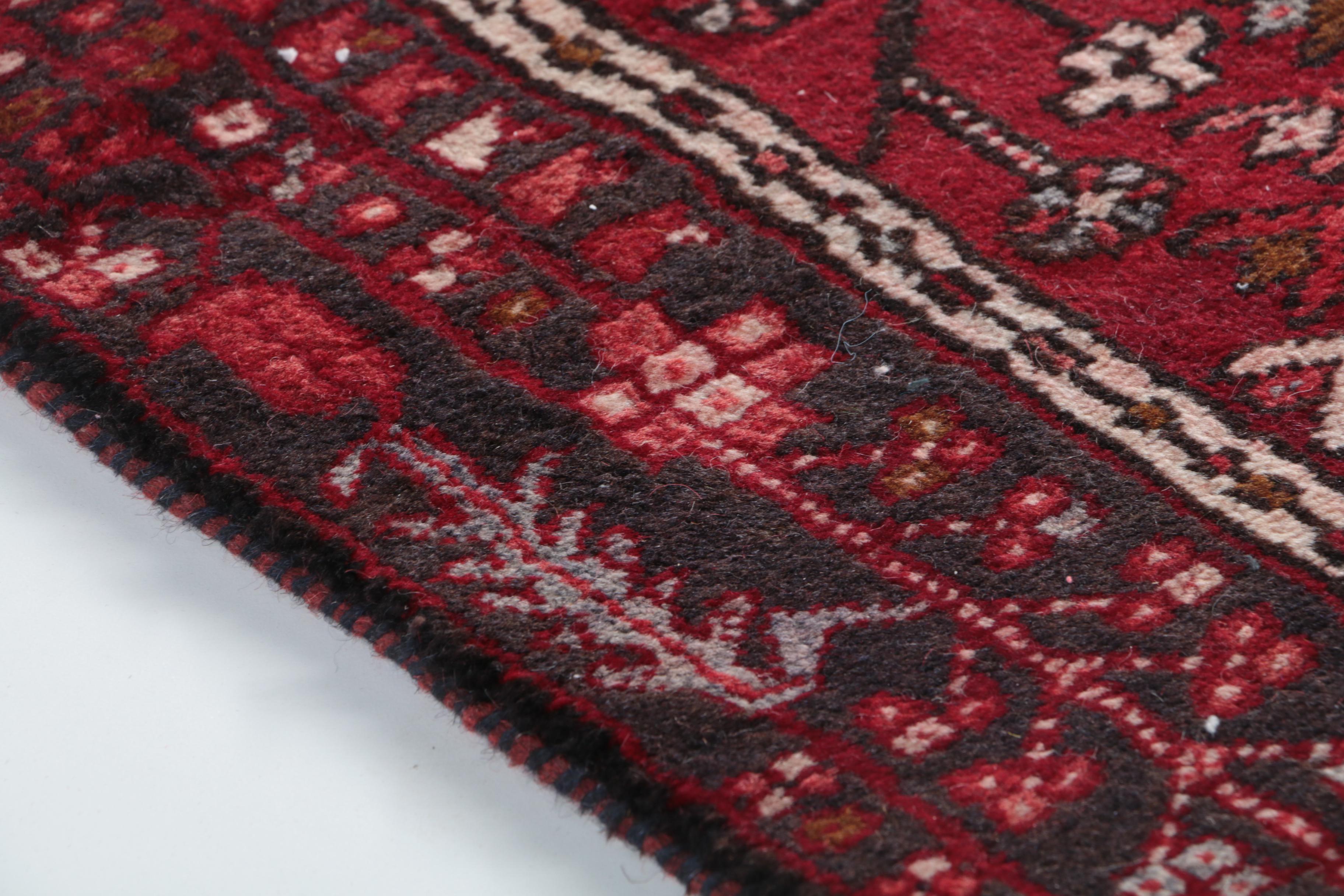 Hand-Knotted Persian Karaja Wool Carpet Runner