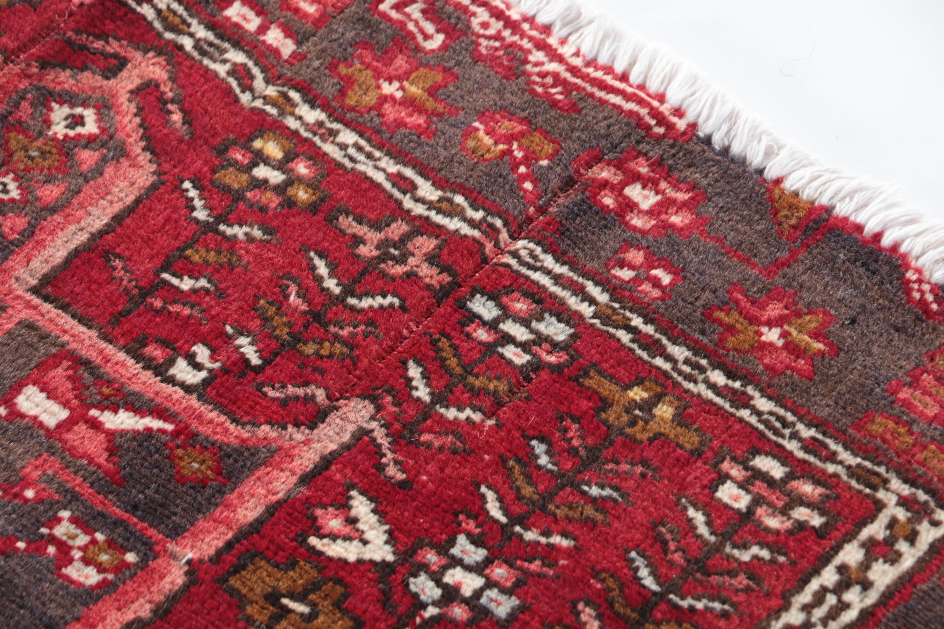 Hand-Knotted Persian Karaja Wool Carpet Runner