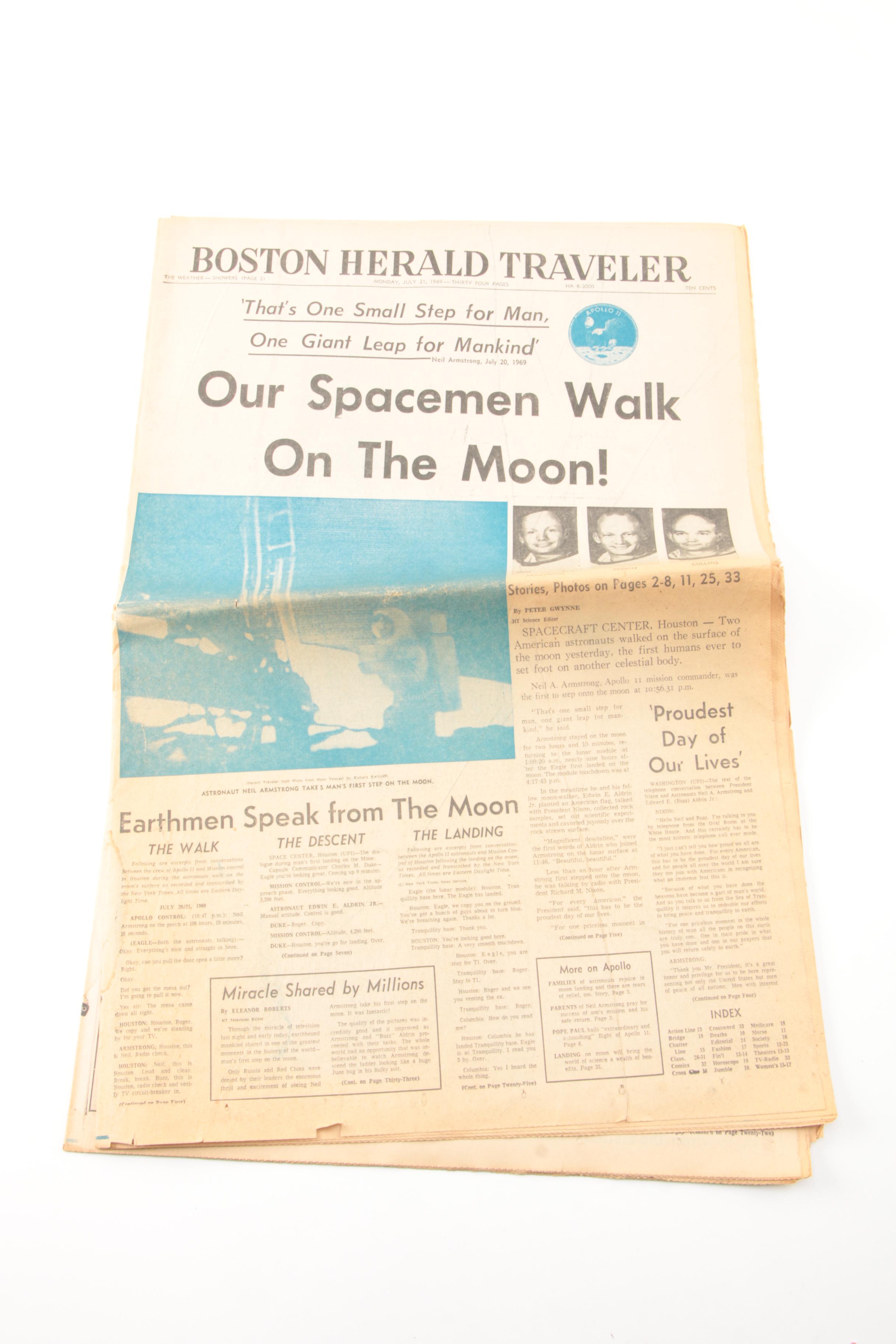 1969 Moon Landing Newspaper Articles