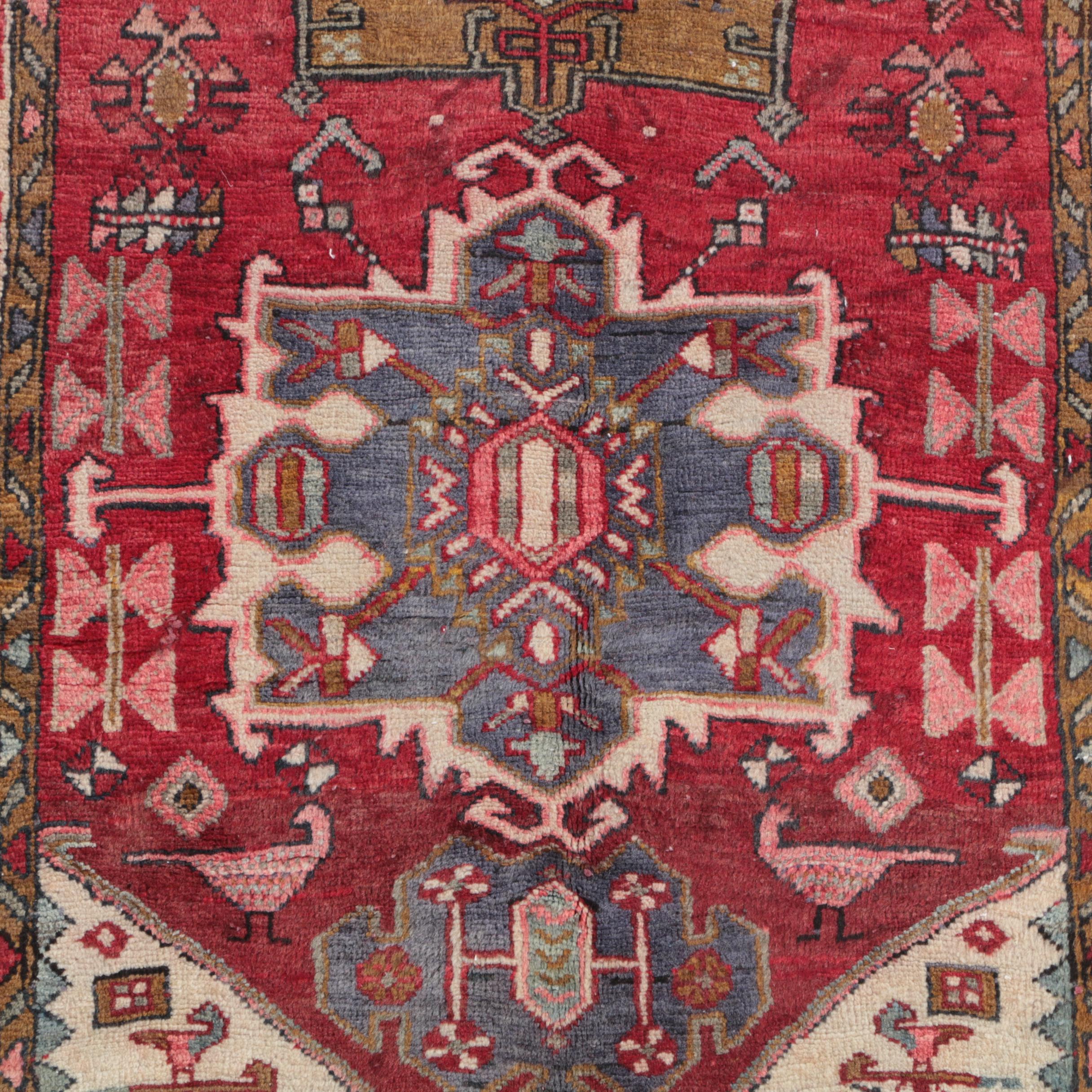Hand-Knotted Persian Karaja Carpet Runner