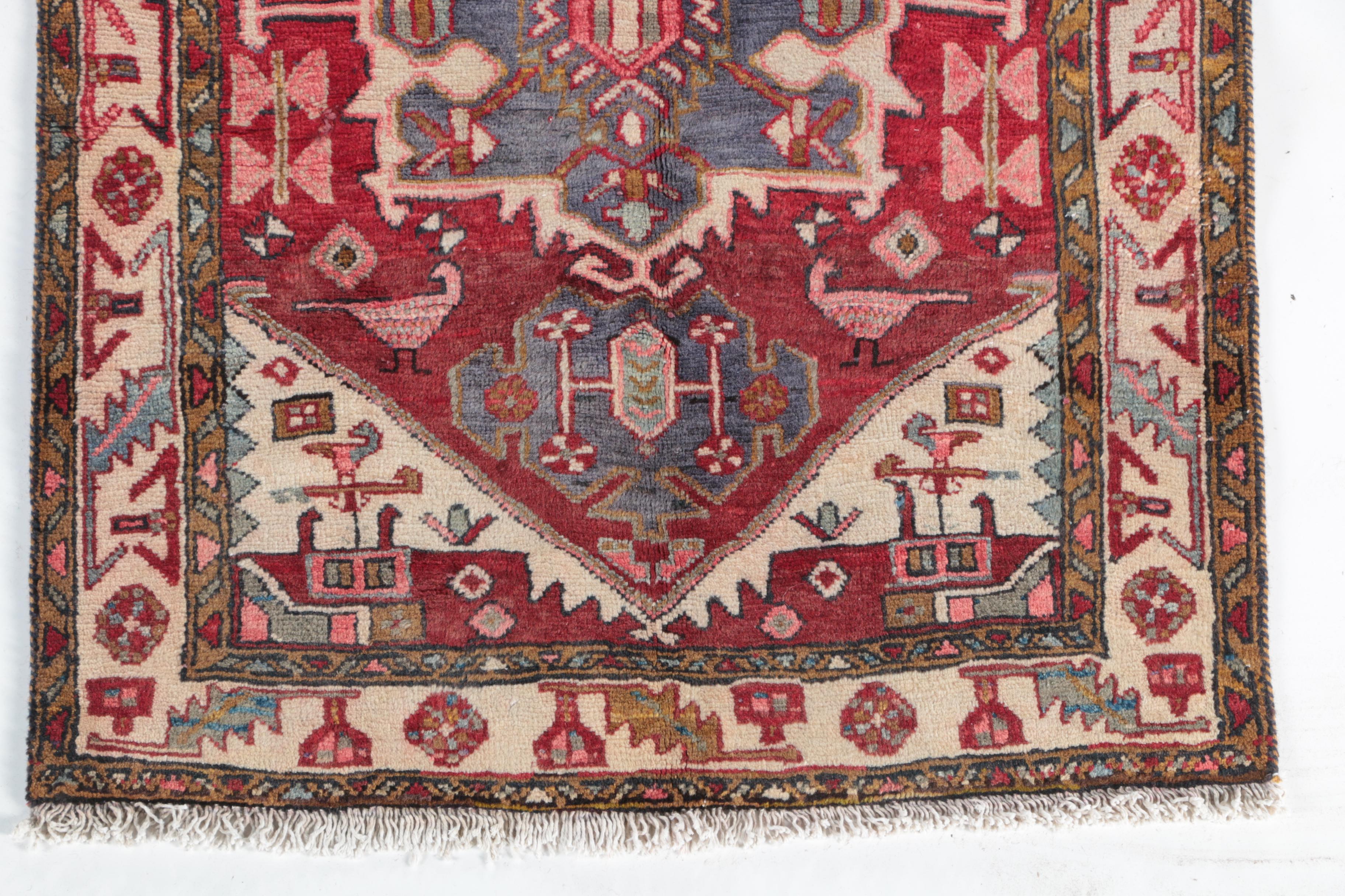 Hand-Knotted Persian Karaja Carpet Runner