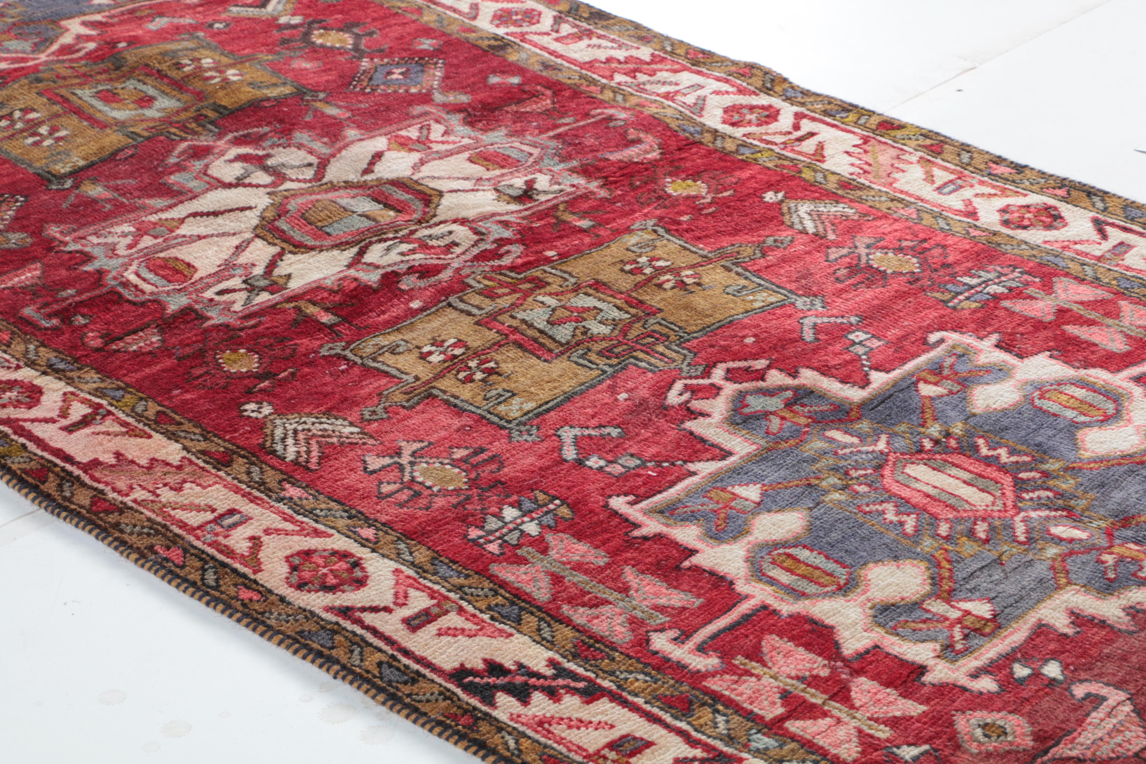 Hand-Knotted Persian Karaja Carpet Runner