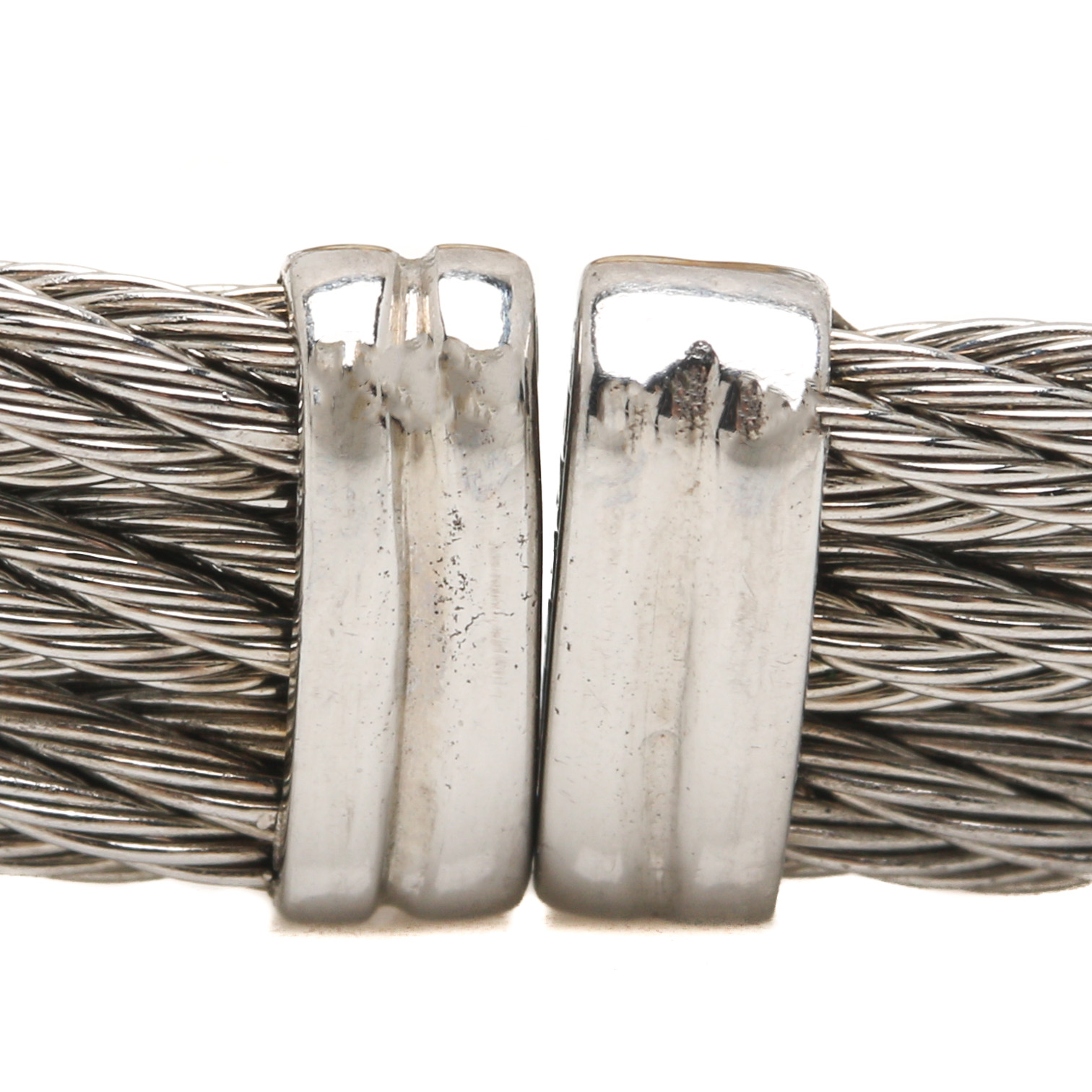 Charriol Stainless Steel and 18K Yellow Gold Citrine and Diamond Cuff Bracelet