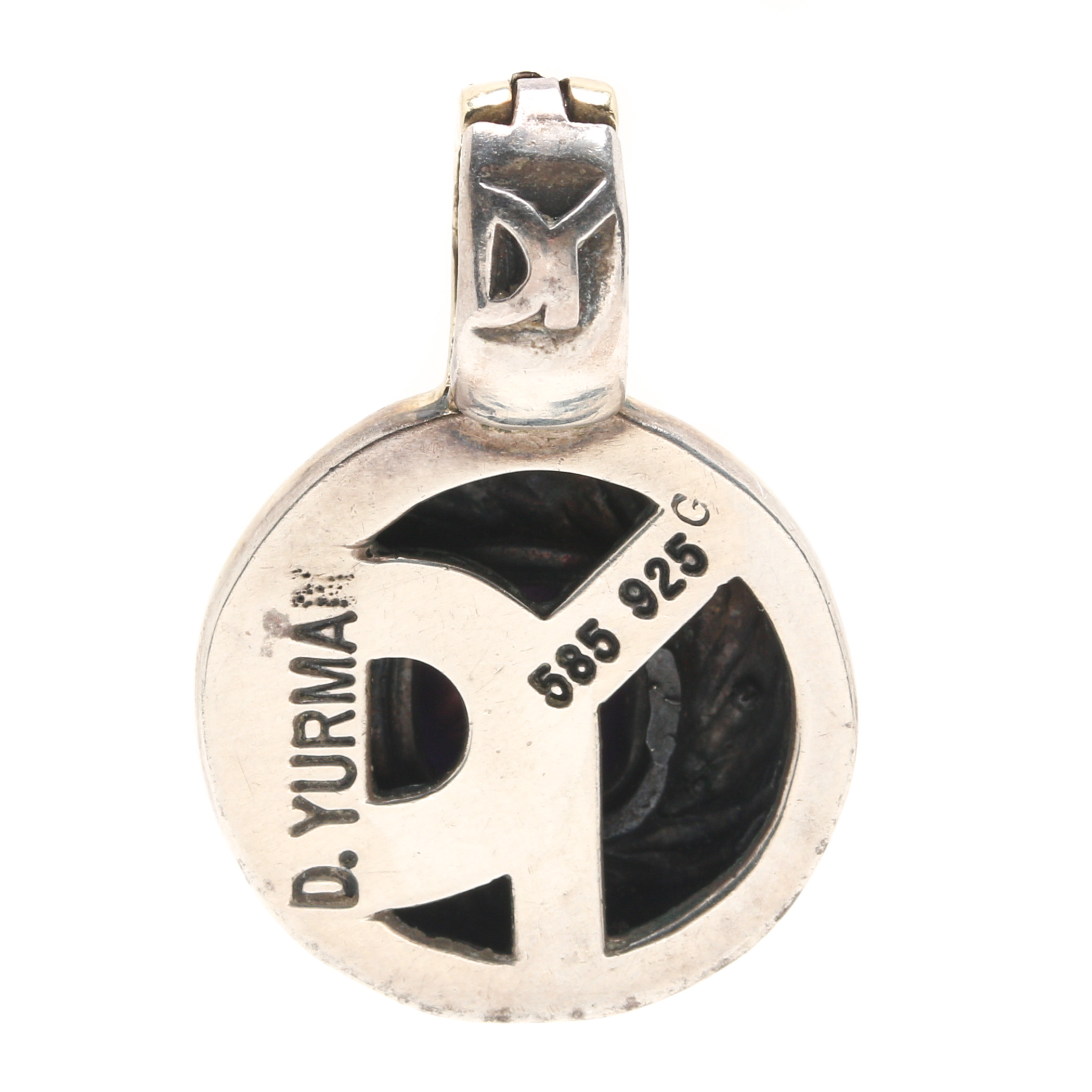 David Yurman Sterling Silver and 14K Yellow Gold Amethyst Pendant