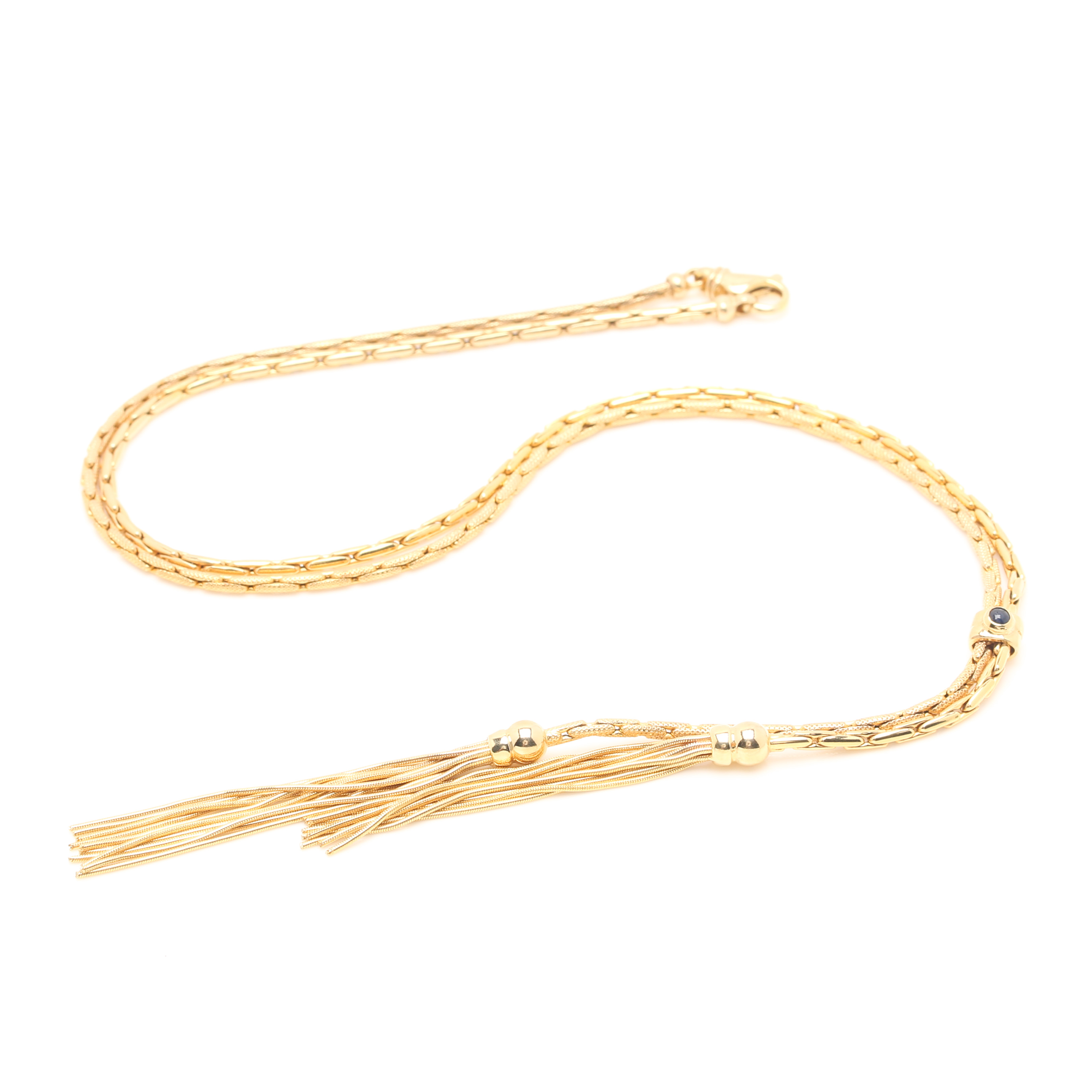 14K Yellow Gold Sapphire Necklace