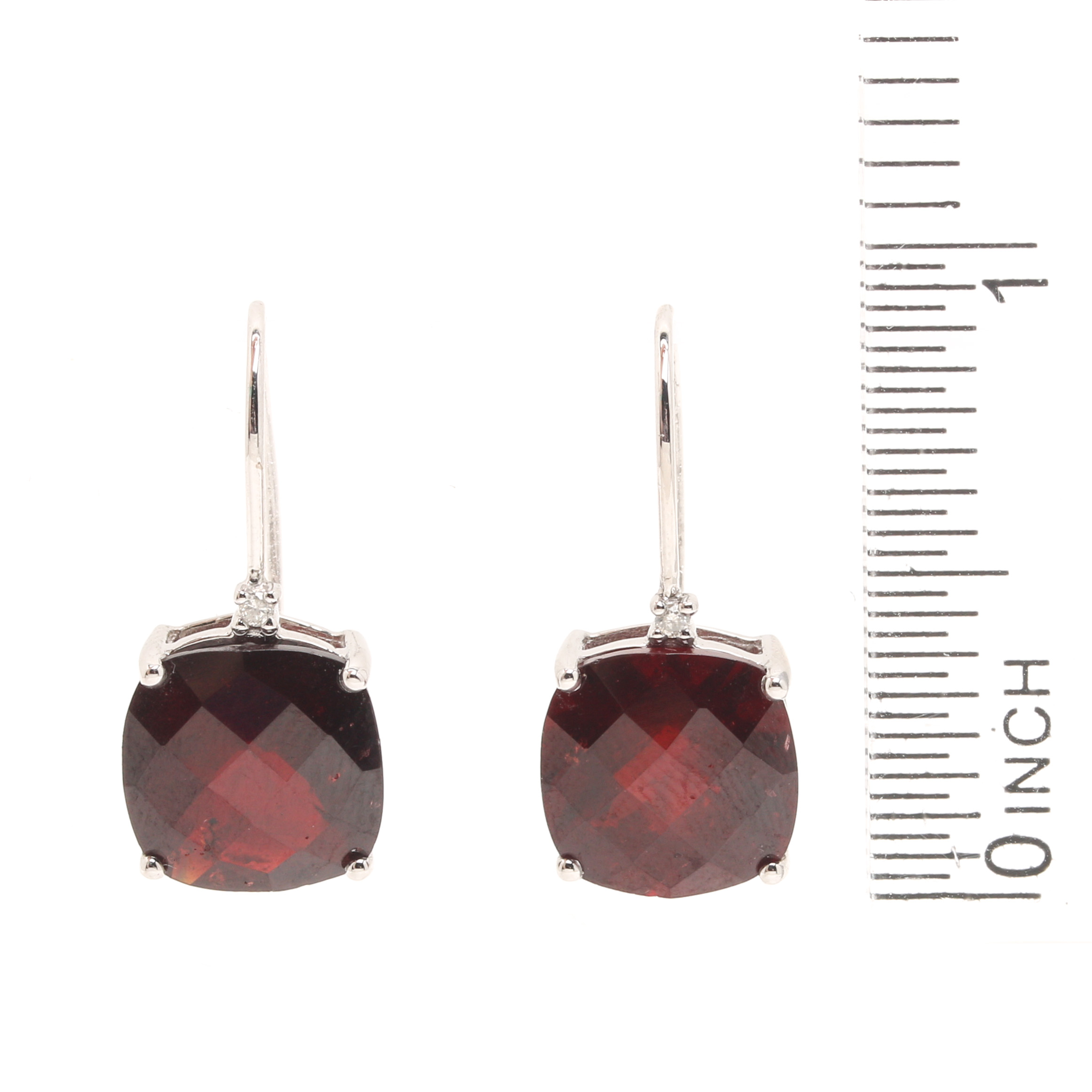 10K White Gold Smoky Topaz Earrings