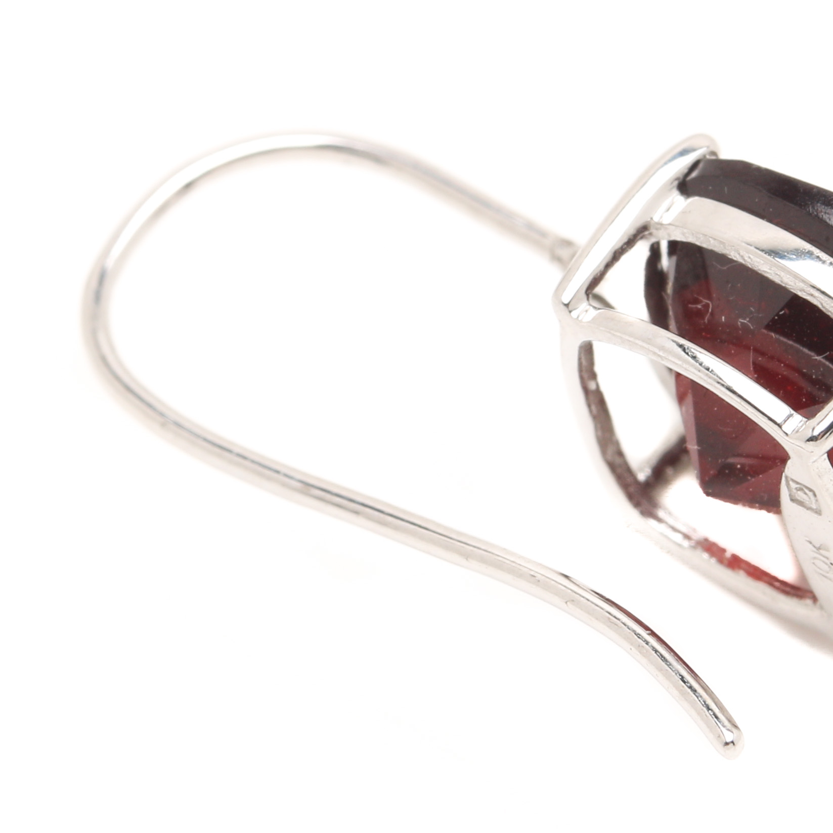 10K White Gold Smoky Topaz Earrings