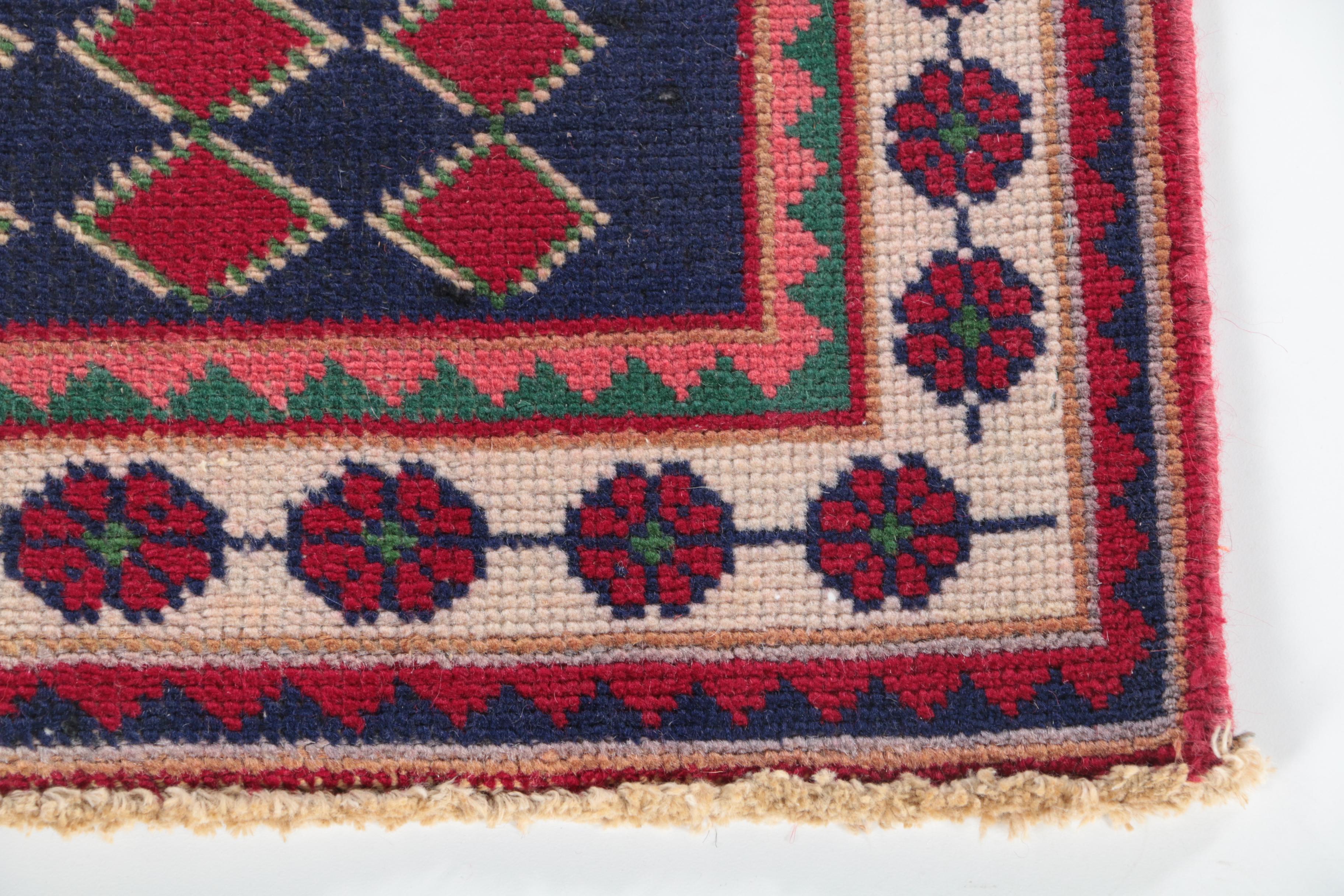 Hand-Knotted Central Asian Wool Mat