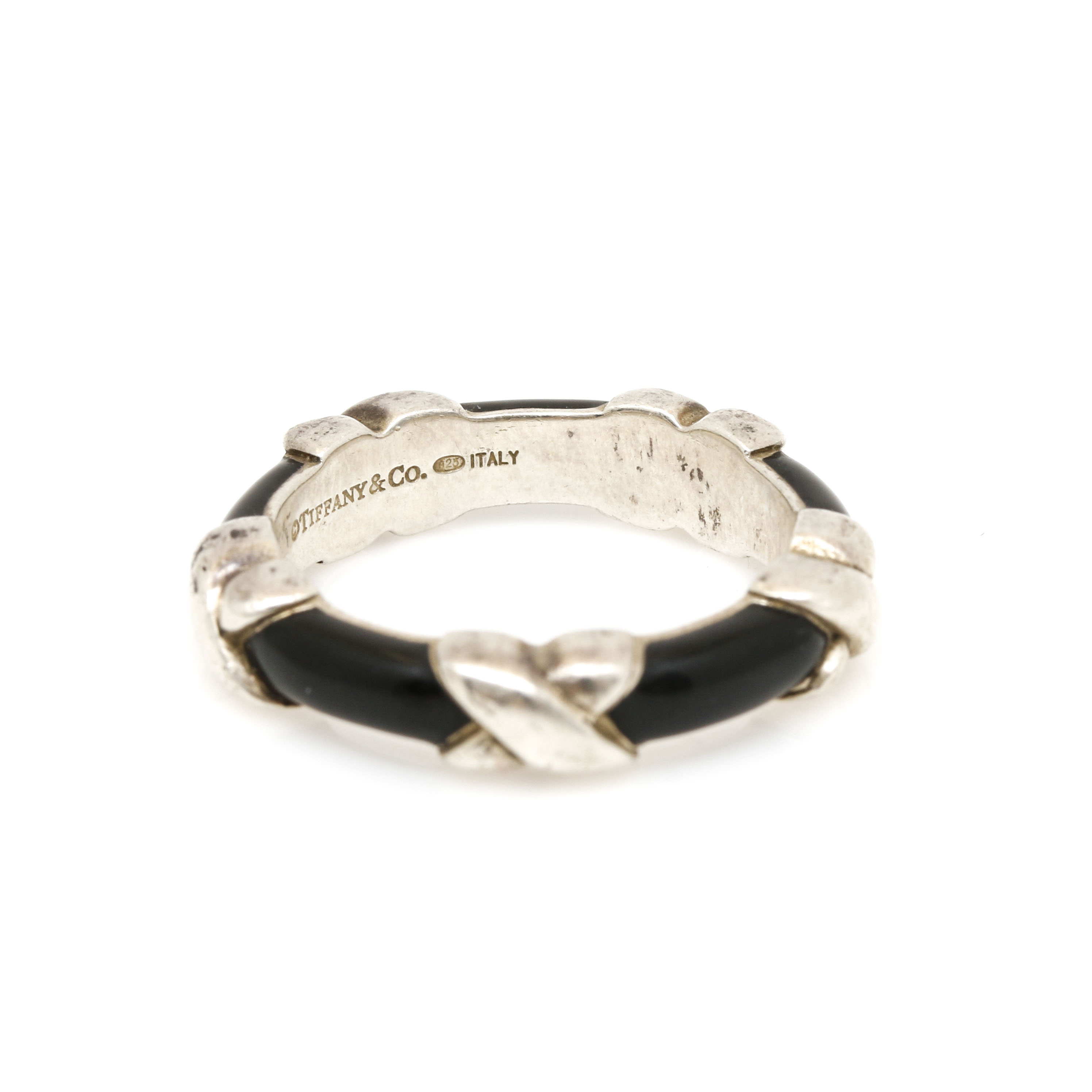 Tiffany & Co. "Signature X" Sterling Silver Enamel Ring
