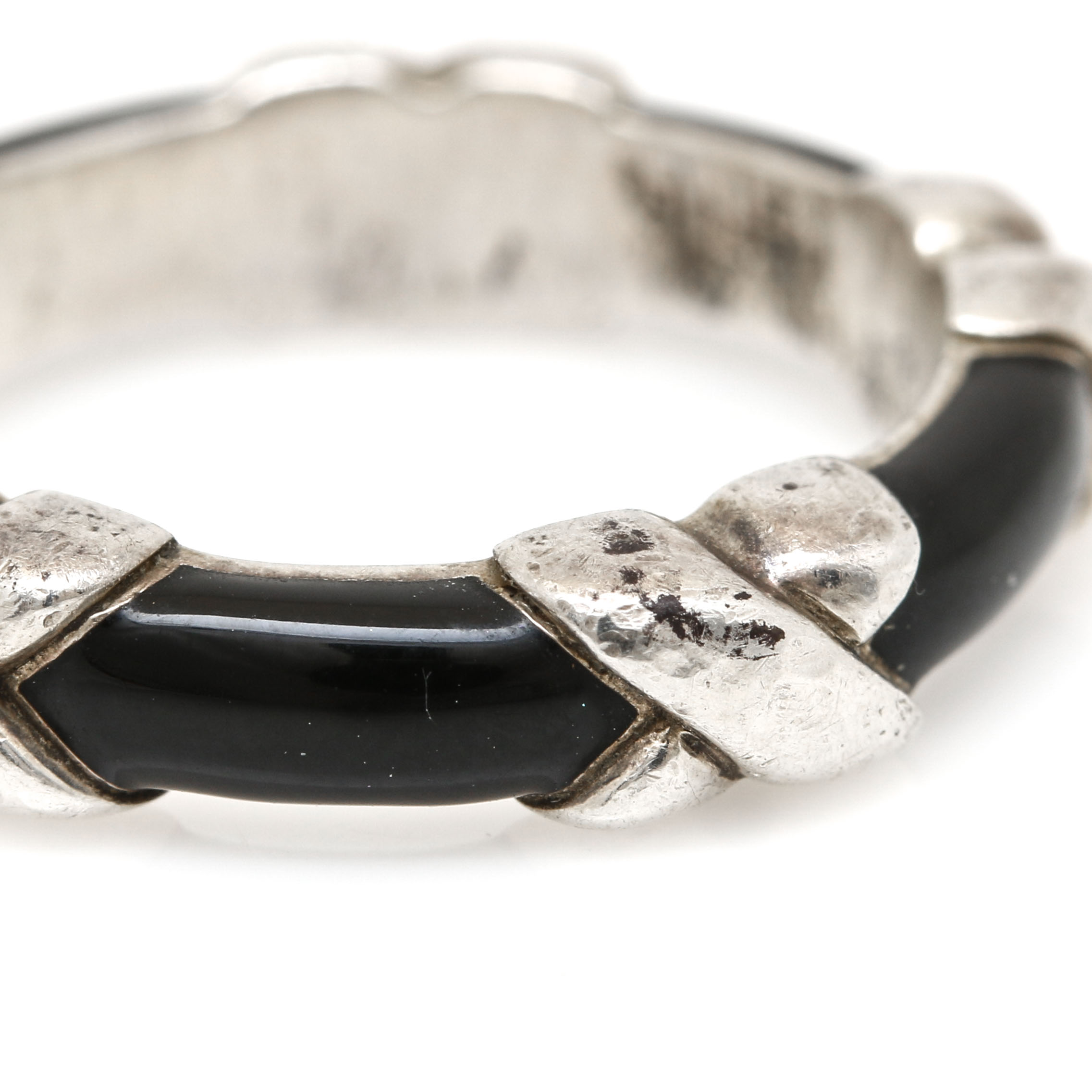 Tiffany & Co. "Signature X" Sterling Silver Enamel Ring